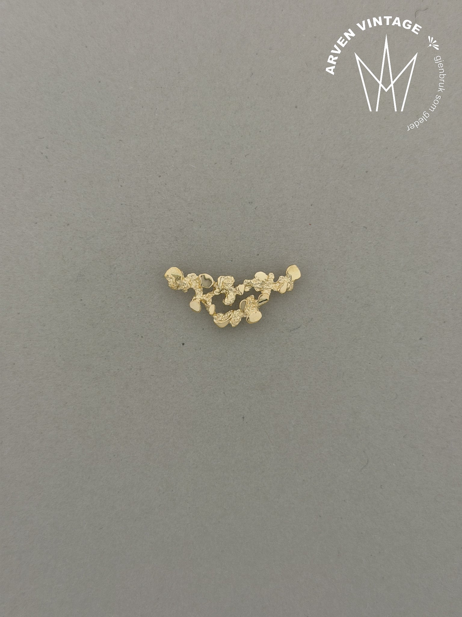 Vintage brosje gult gull