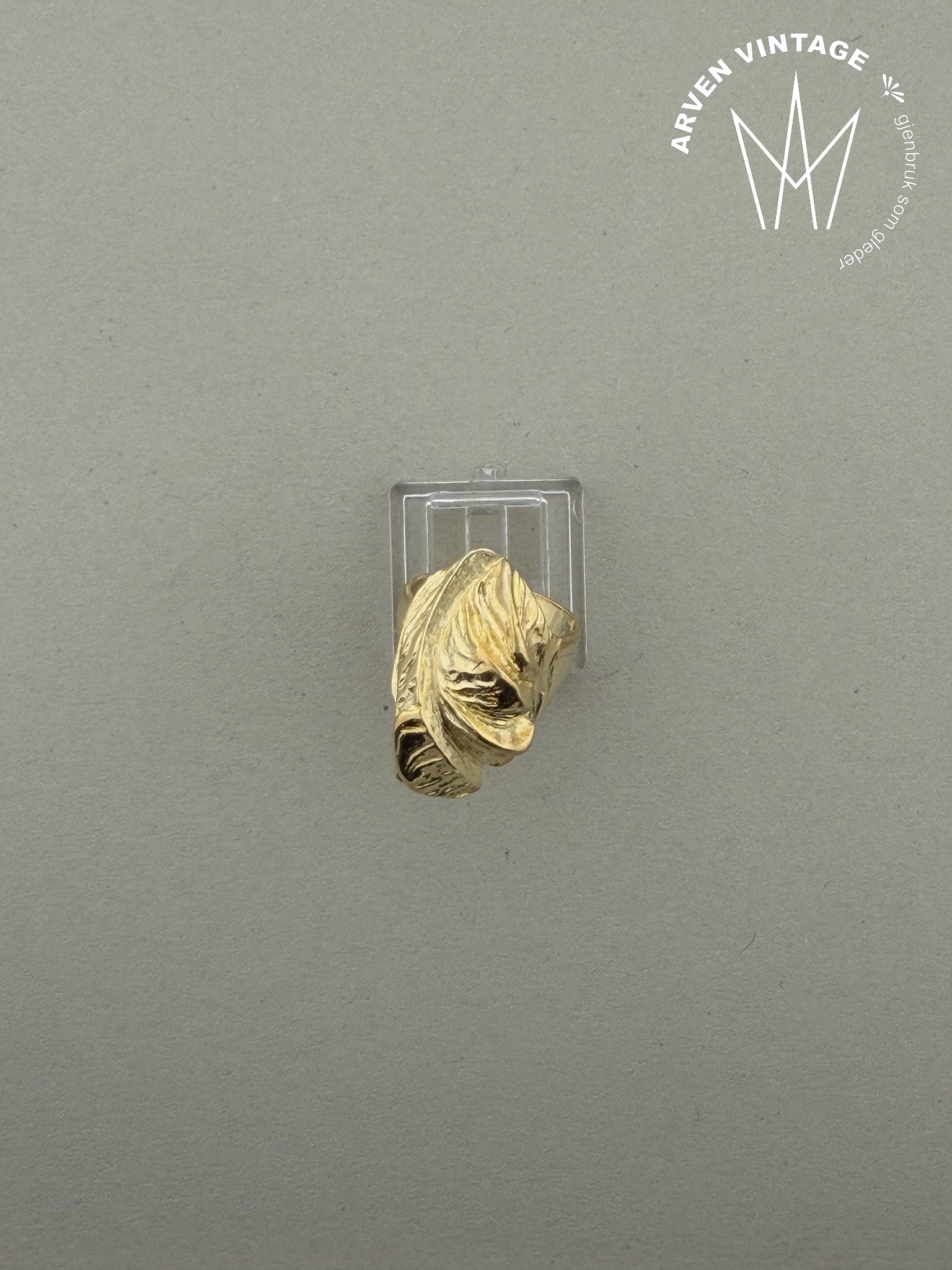 Vintage ring gult gull str 54