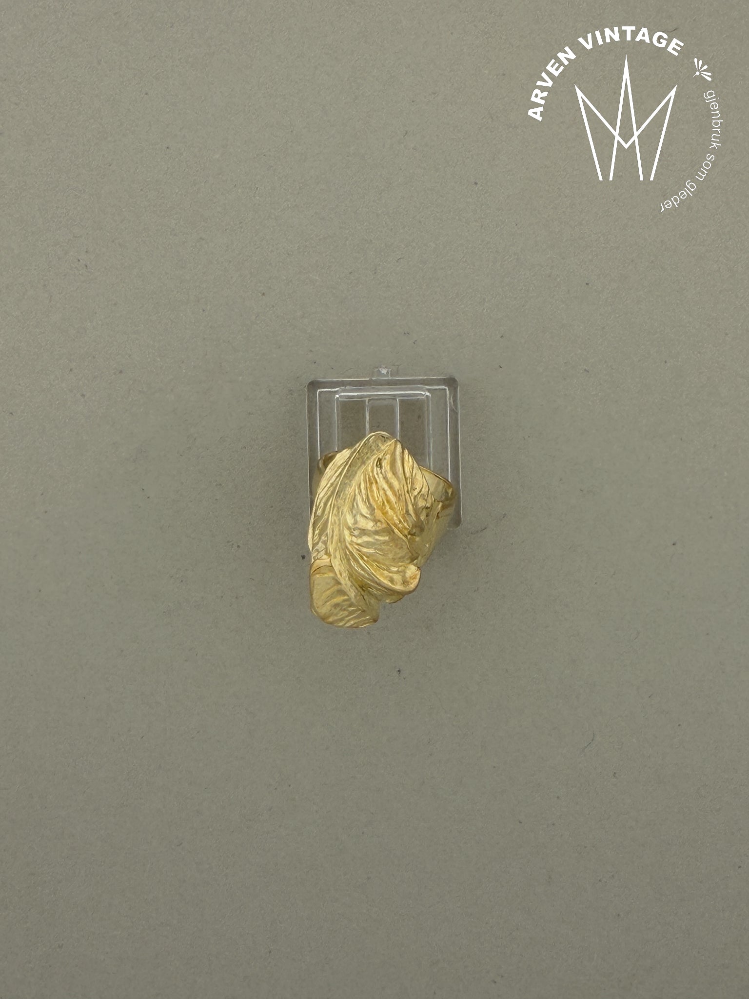 Vintage ring gult gull str 54