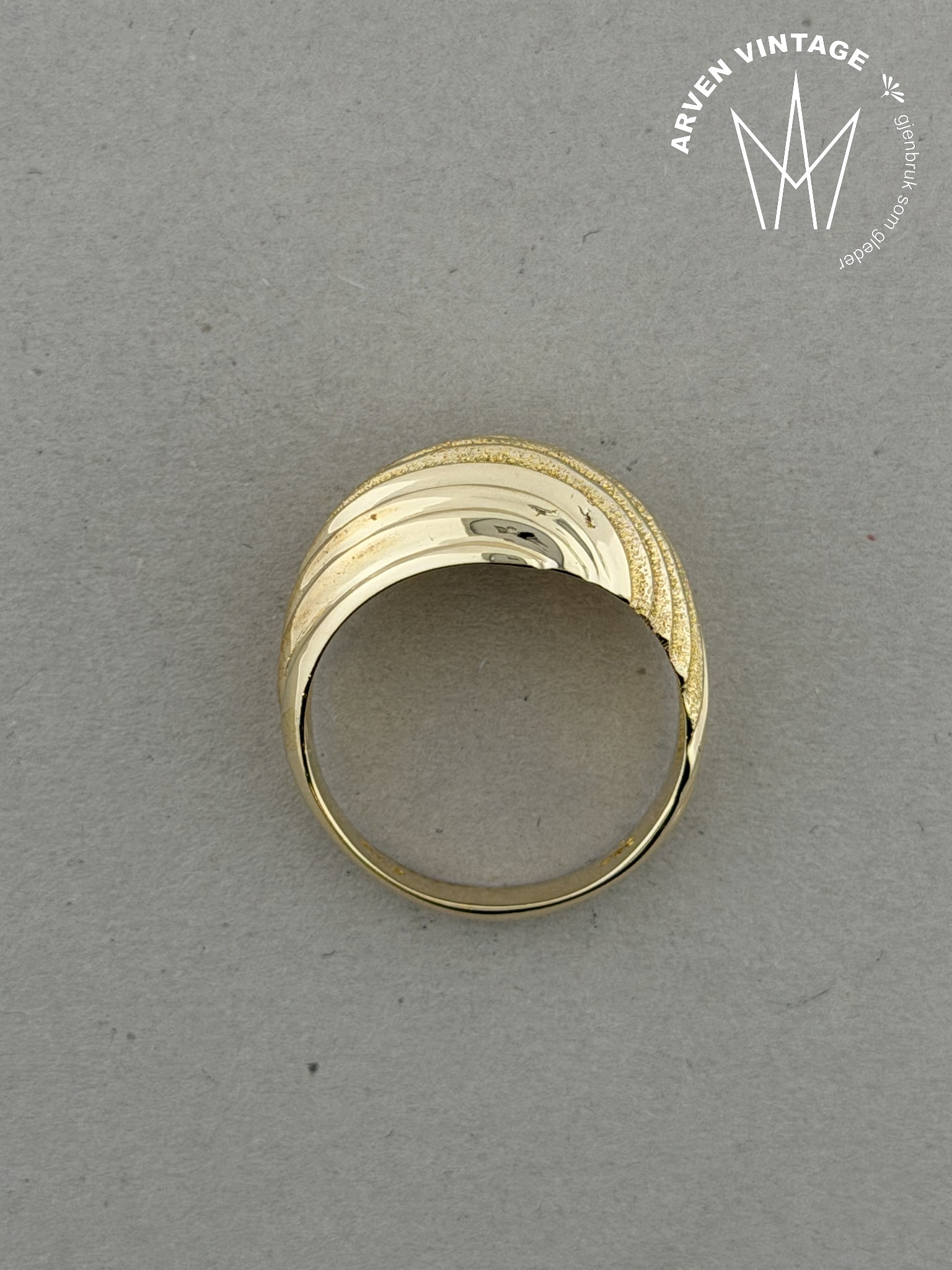 Vintage ring gult gull str 57