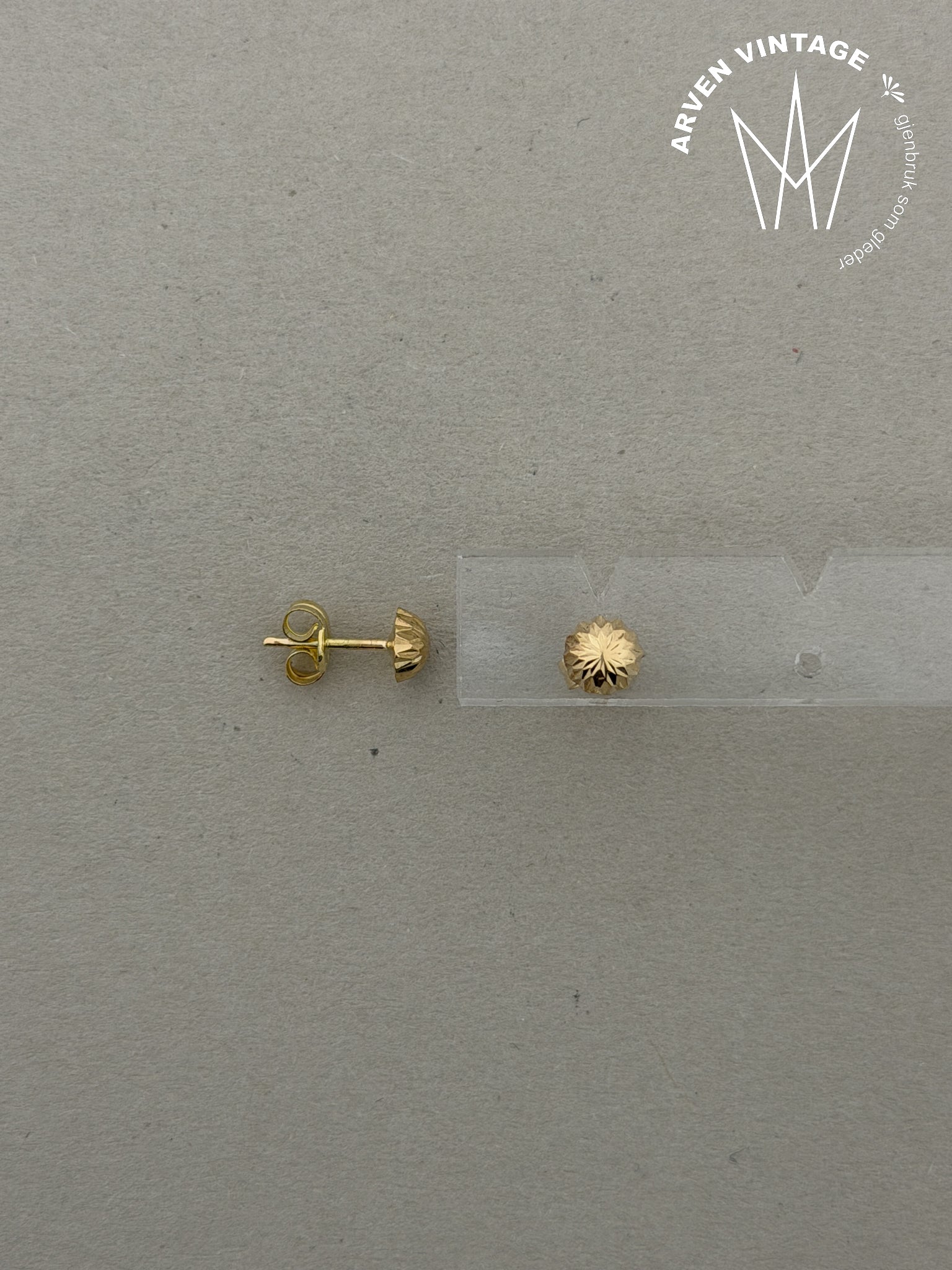 Vintage ørepynt gult guull