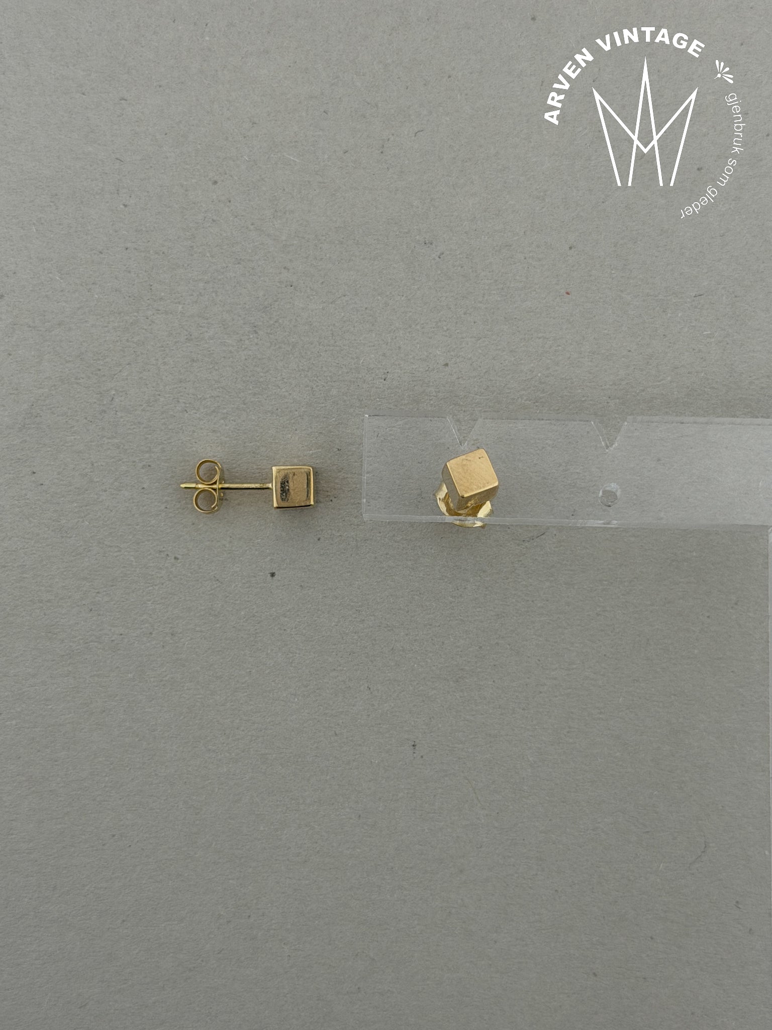 Vintage ørepynt gult gull