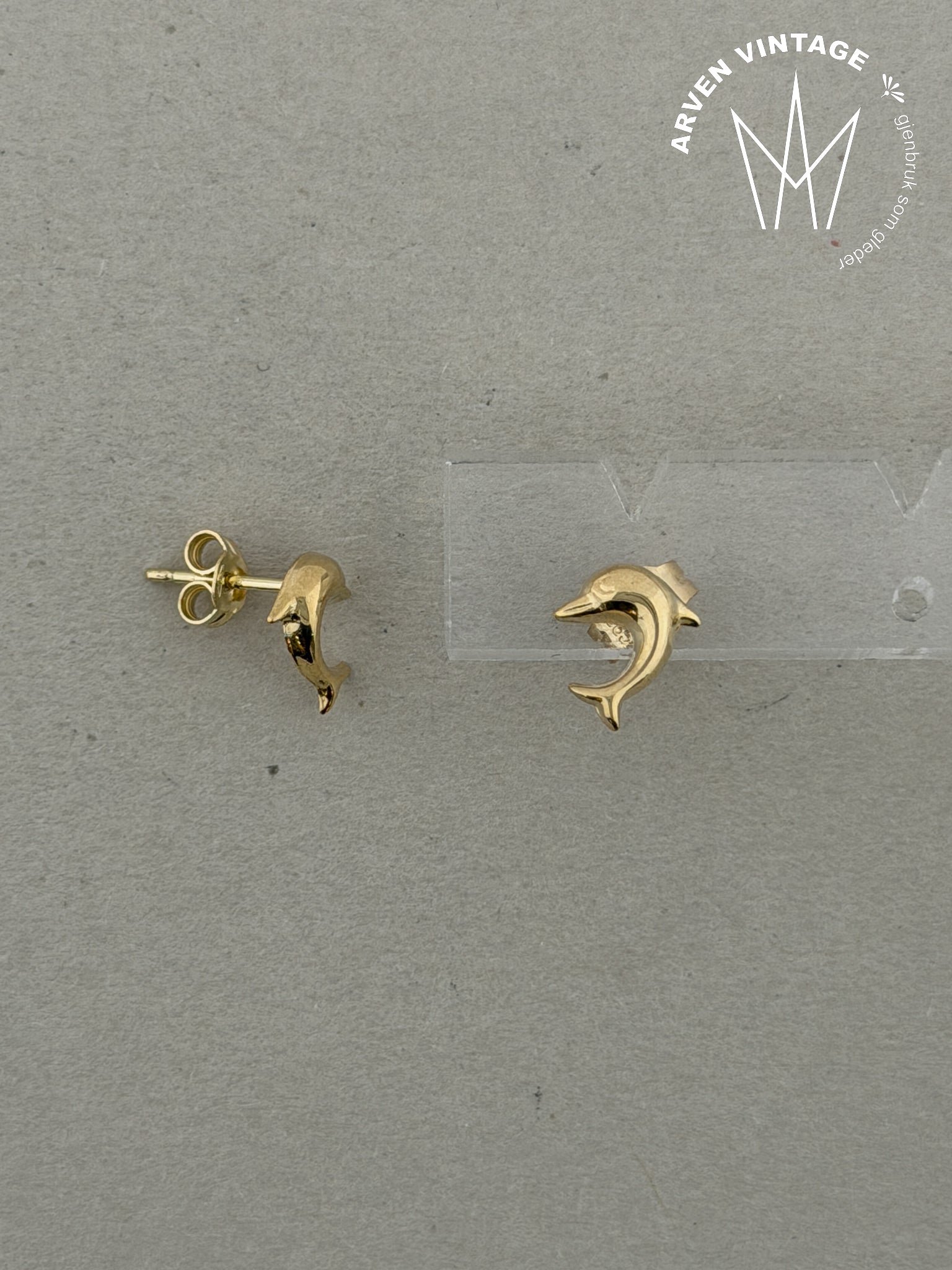 Vintage ørepynt gult gull