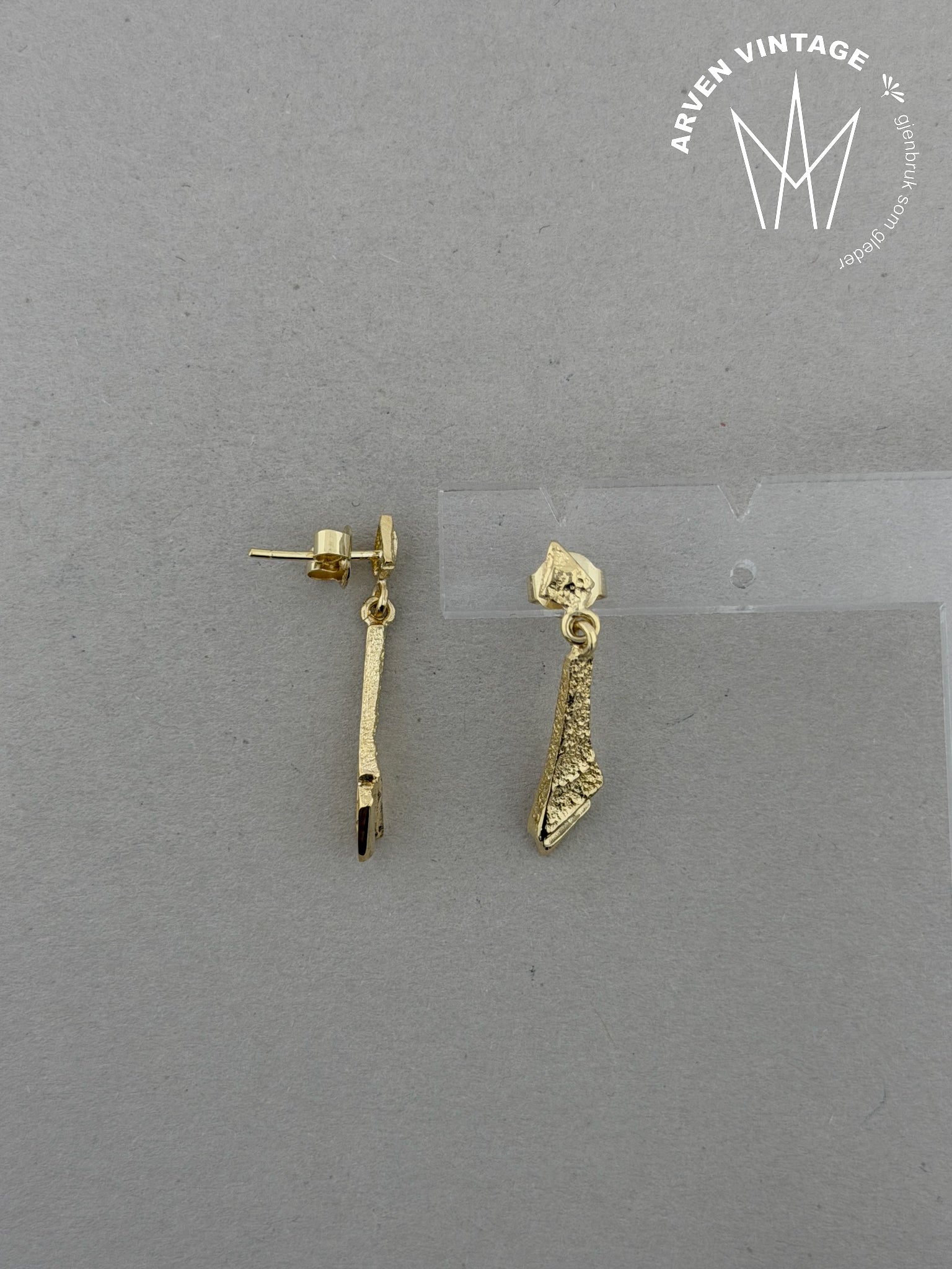 Vintage ørepynt gult gull