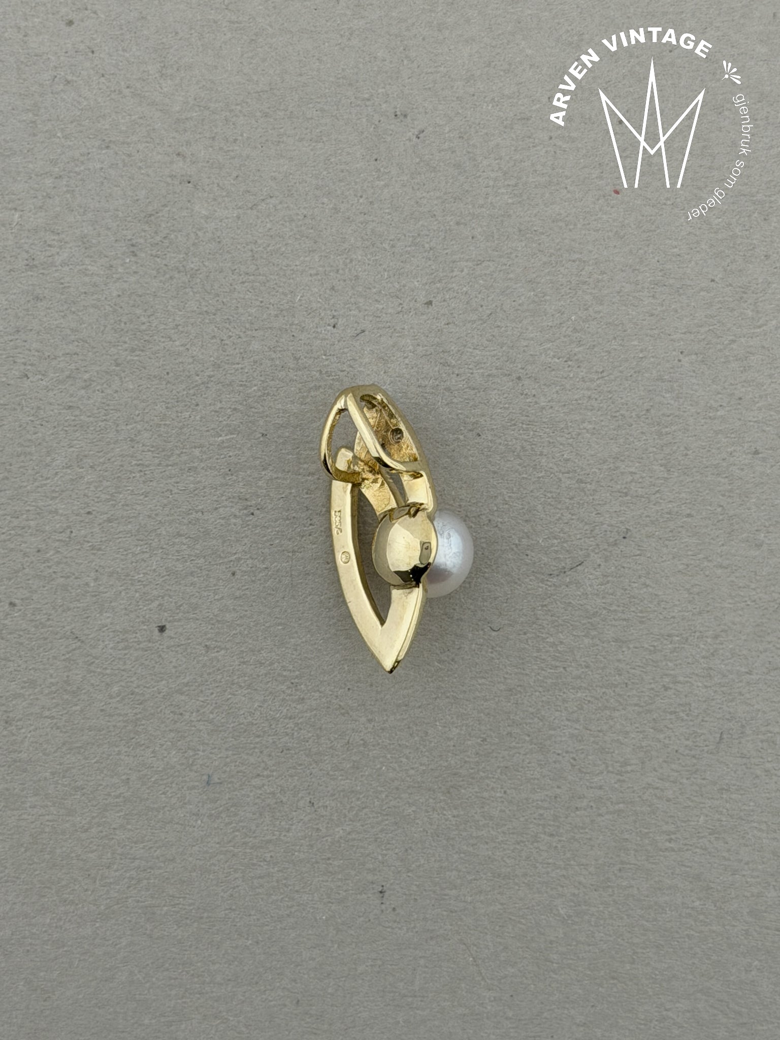 Vintage diamantanheng gult gull