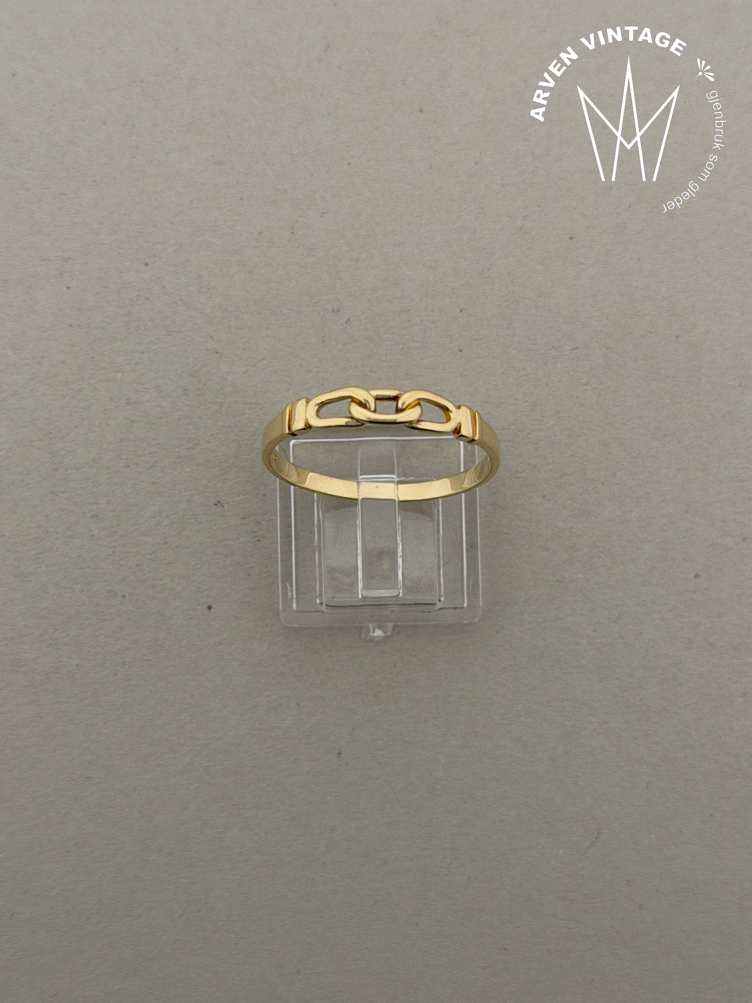 Vintage ring gult gull str 69