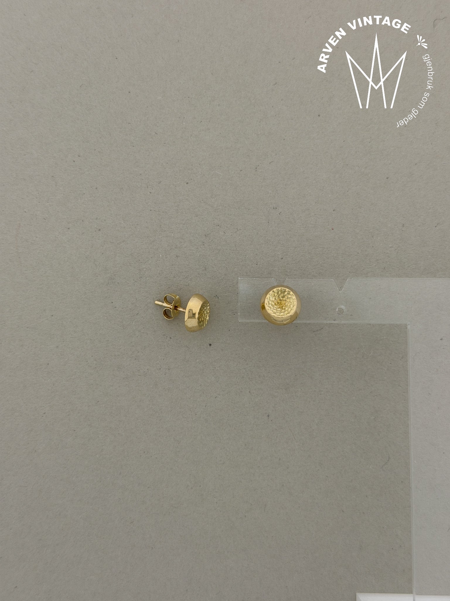 Vintage ørepynt gult gull