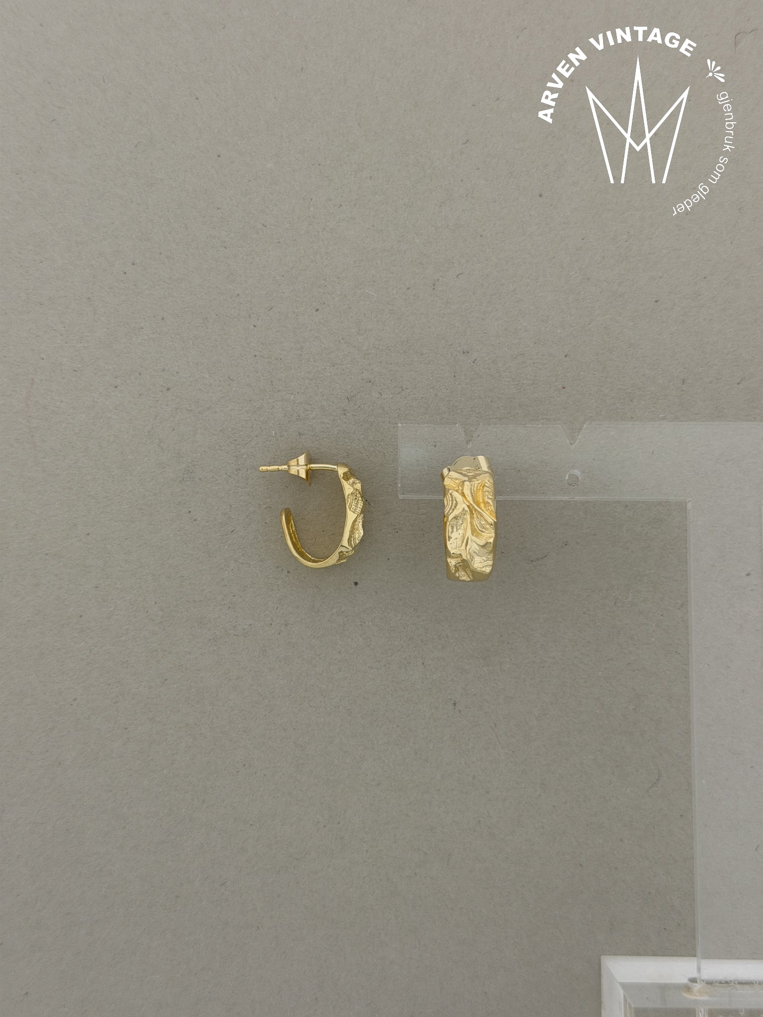 Vintage ørepynt gult gull