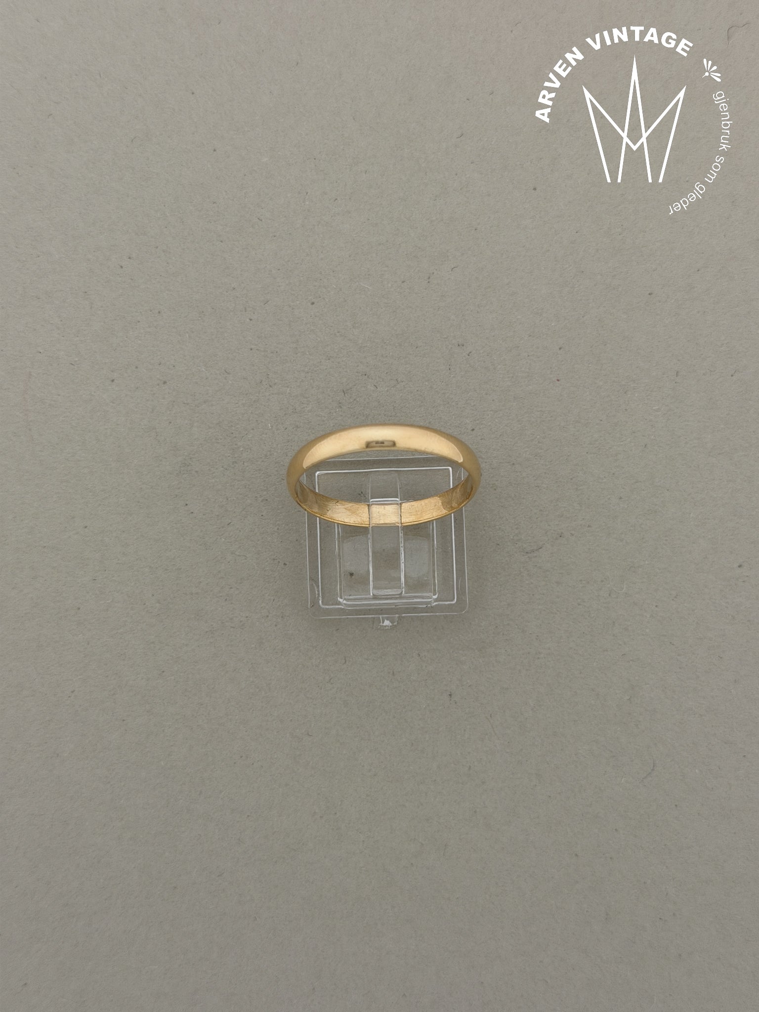 Vintage glatt ring gult gull str70