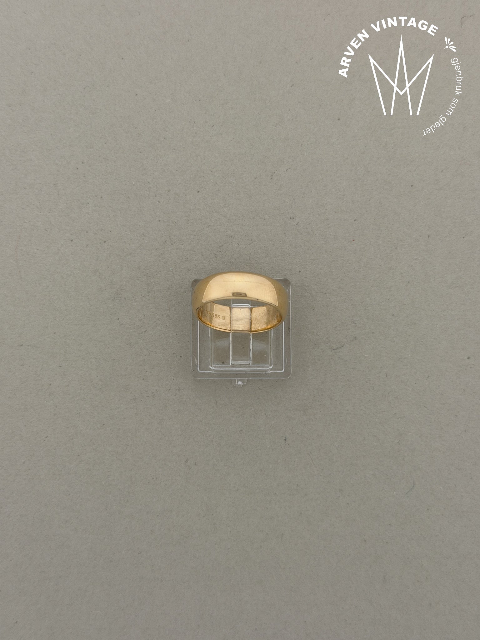 Vintage glatt ring gult gull str52