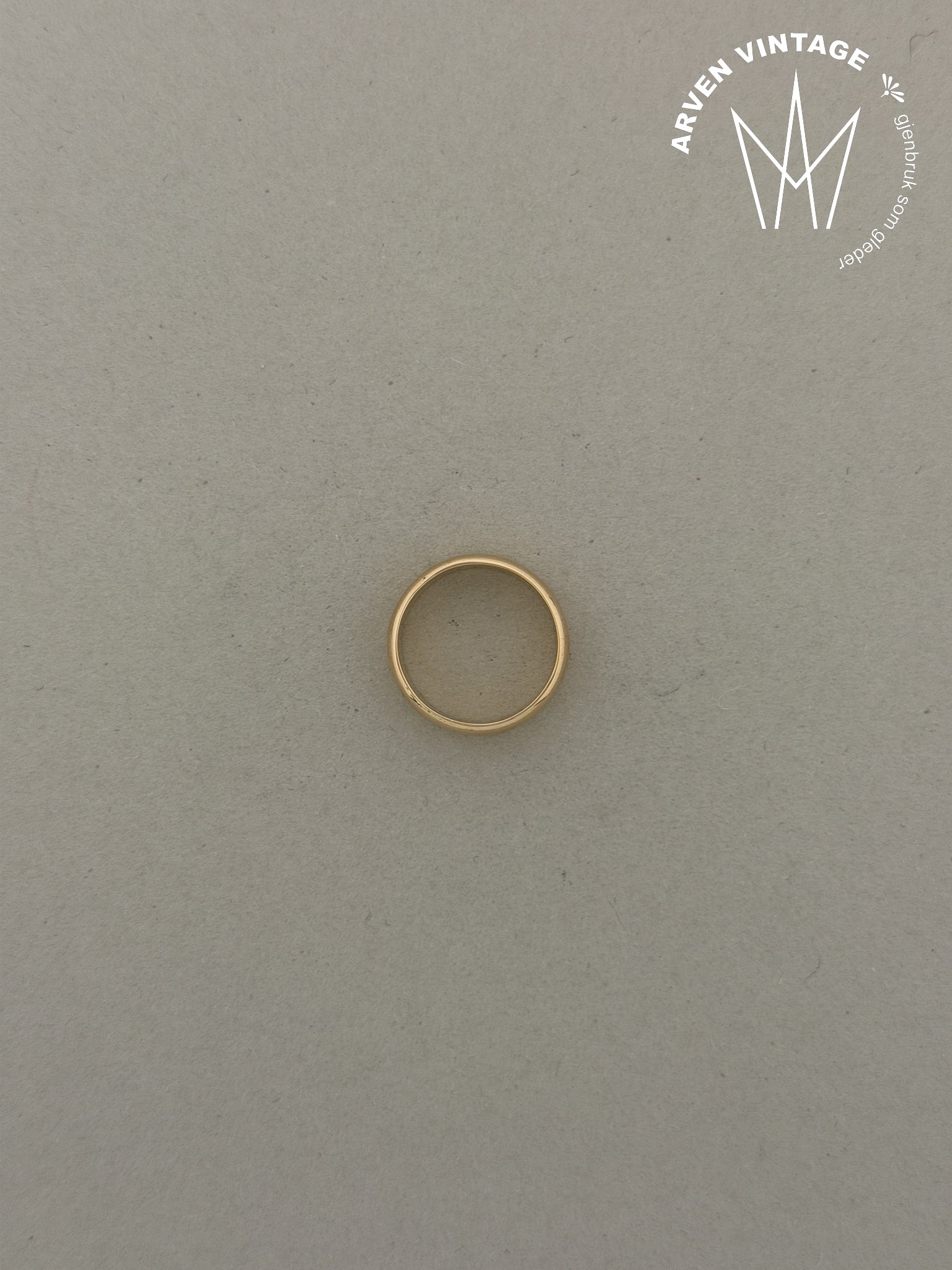 Vintage glatt ring gult gull str52