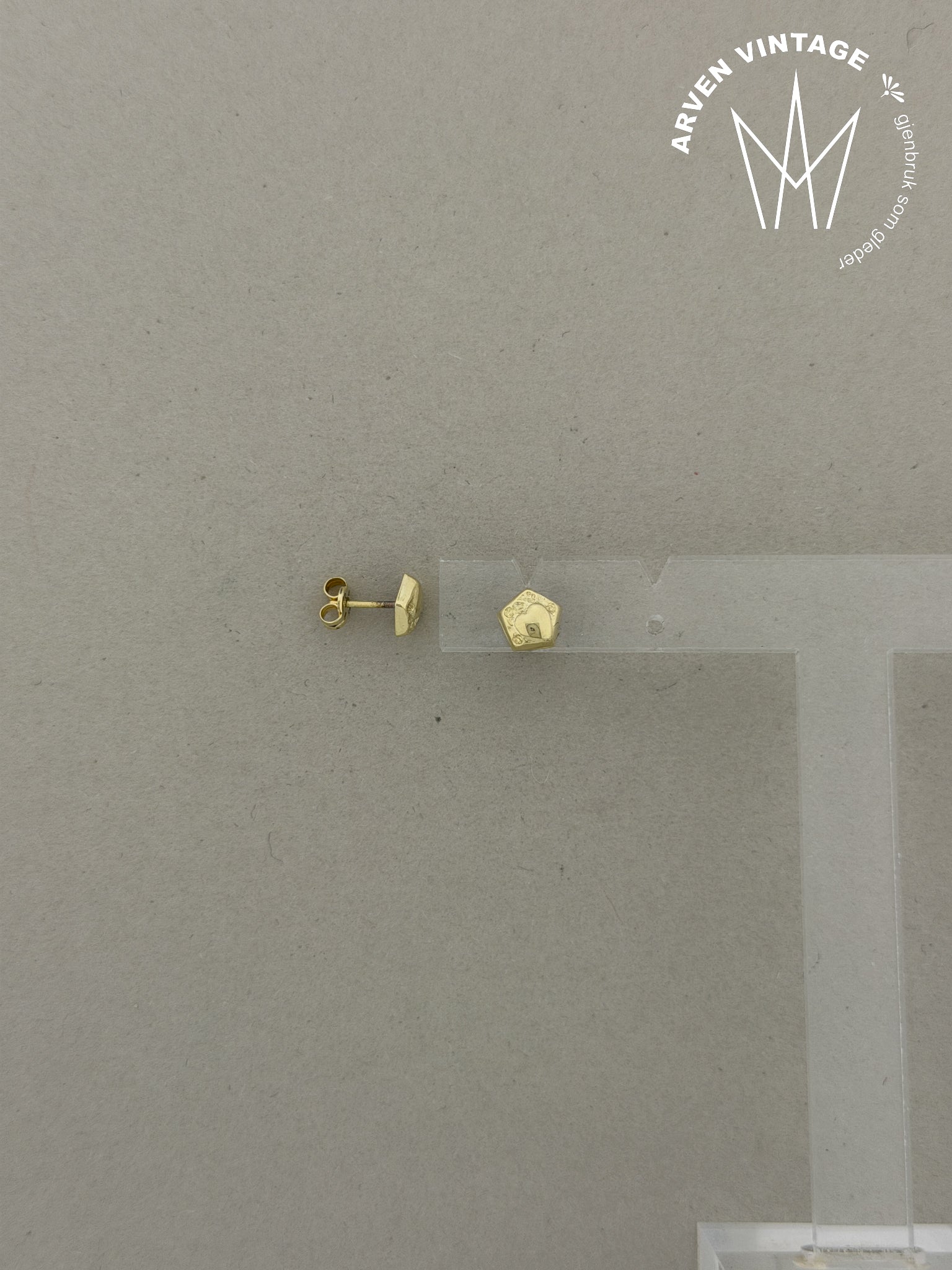 Vintage ørepynt gult gull