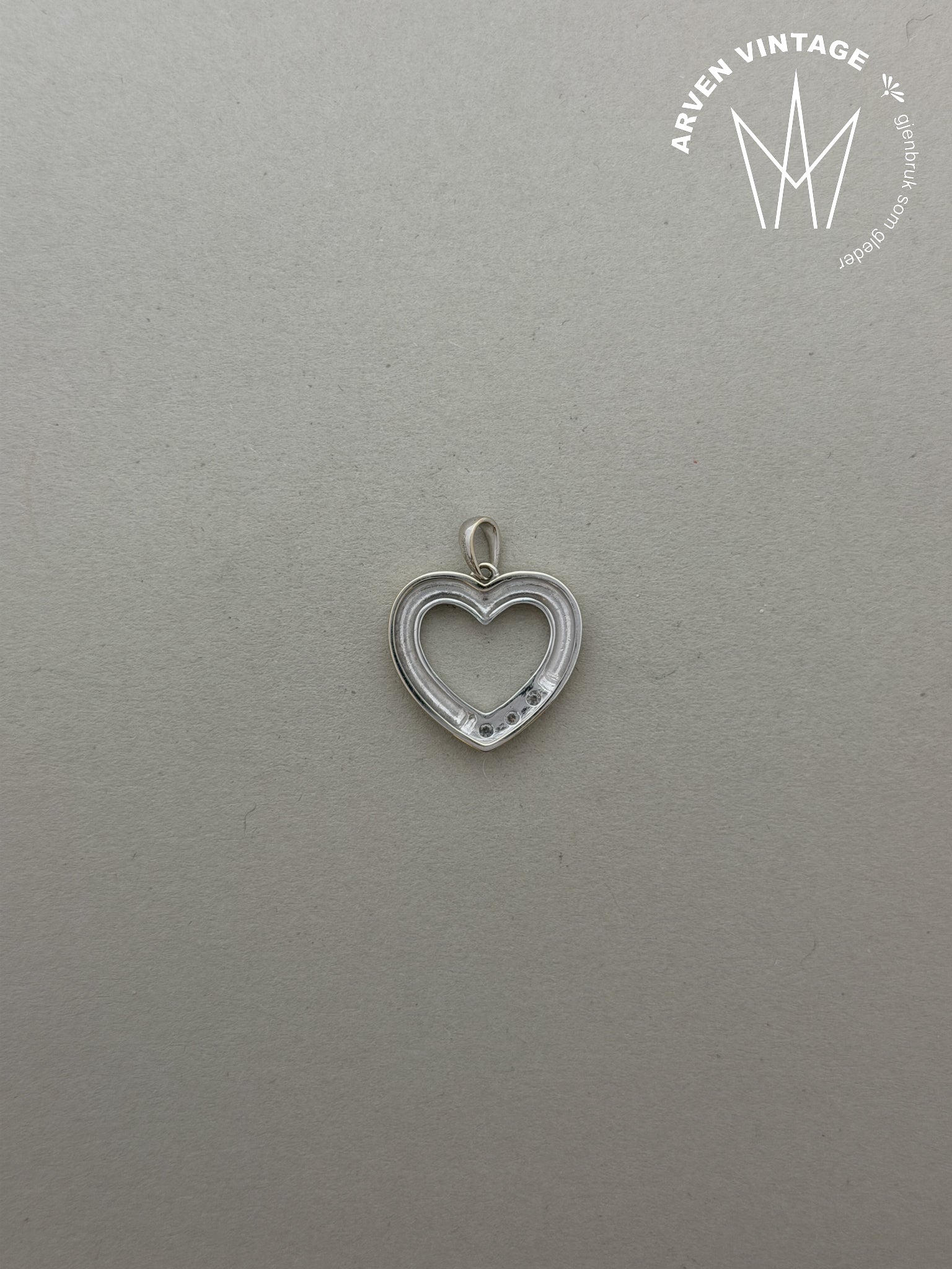 Vintage diamantanheng hvitt gull