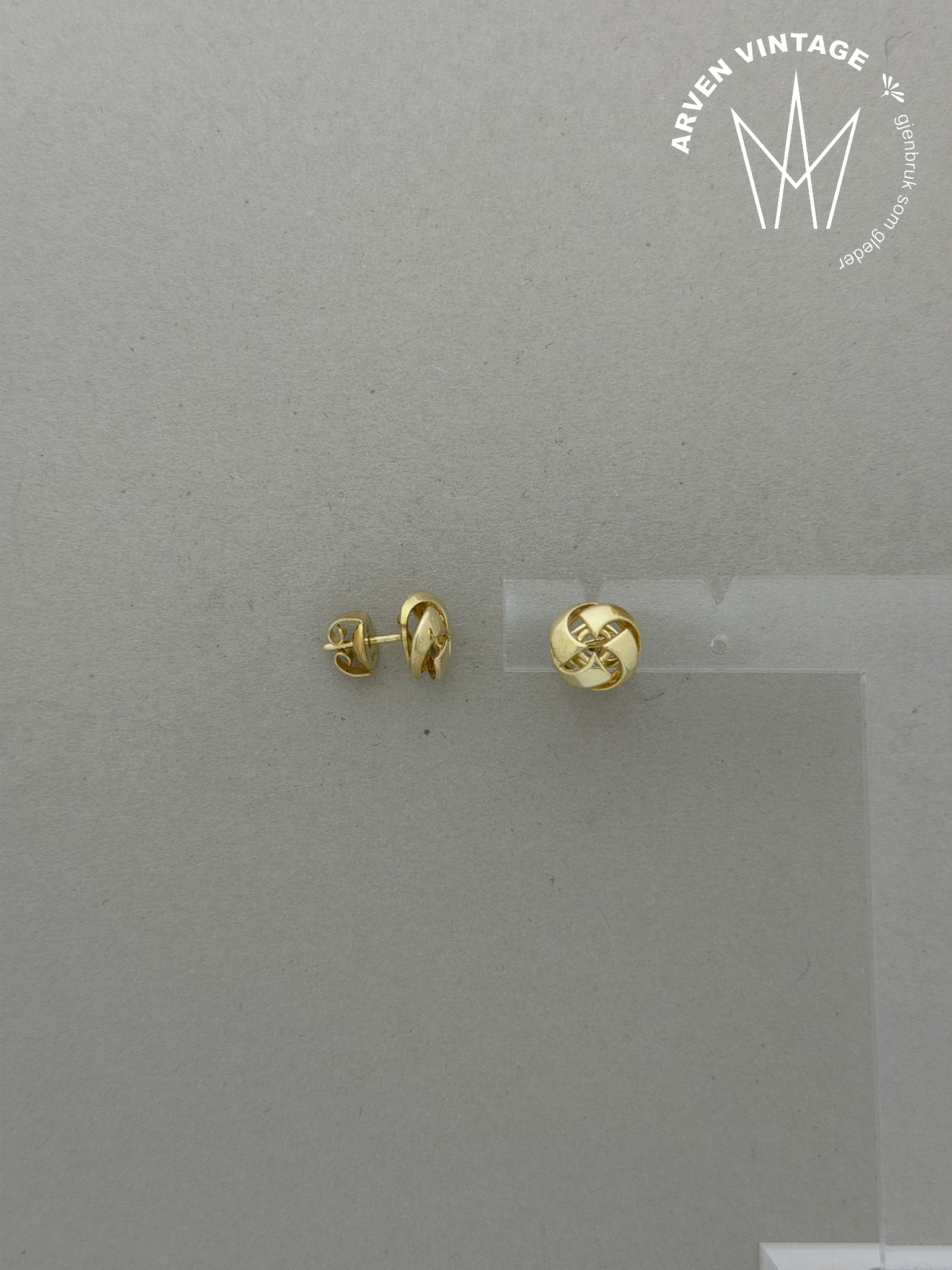 Vintage ørepynt gult gull