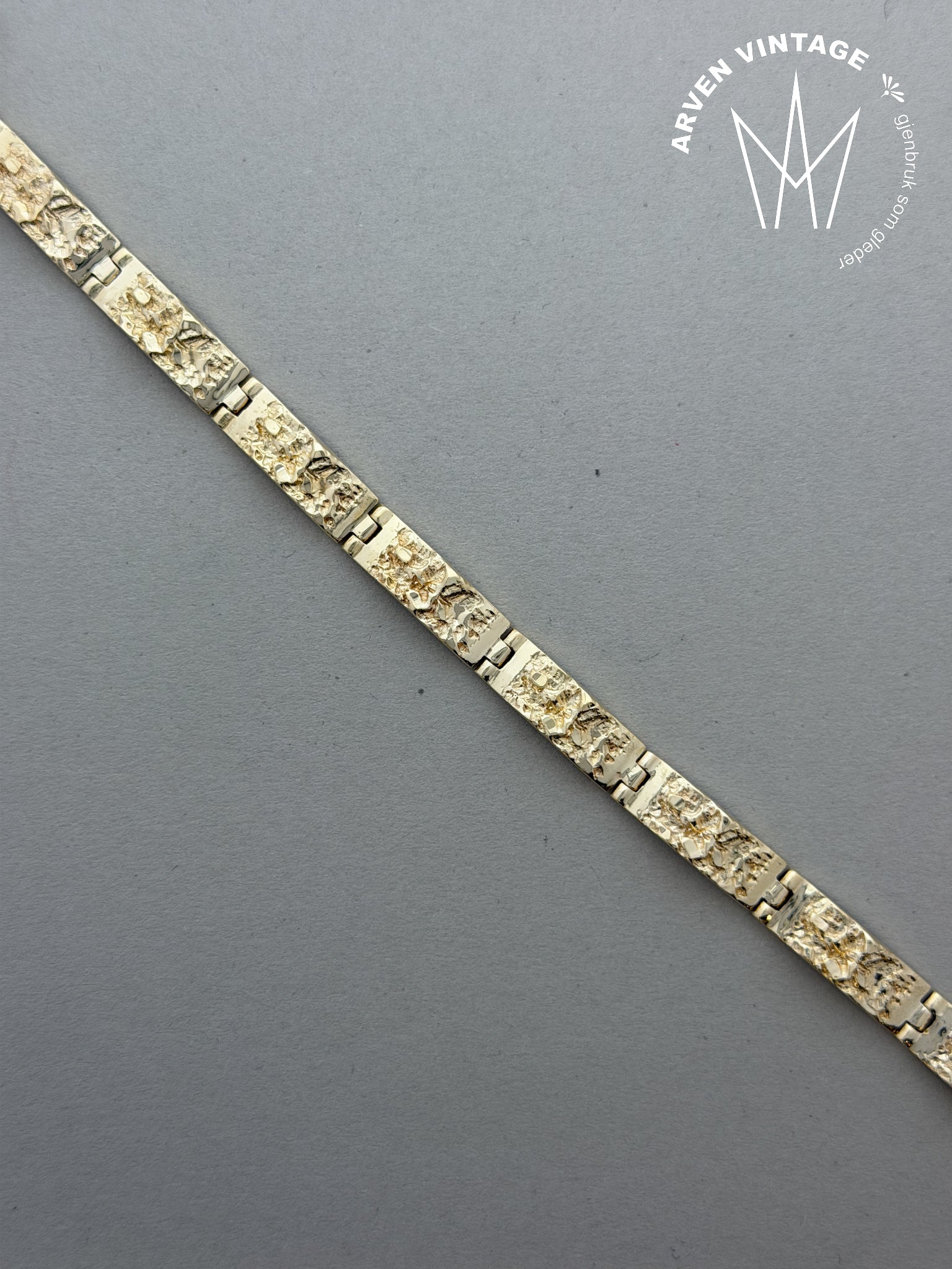 Vintage armbånd gult gull 18cm