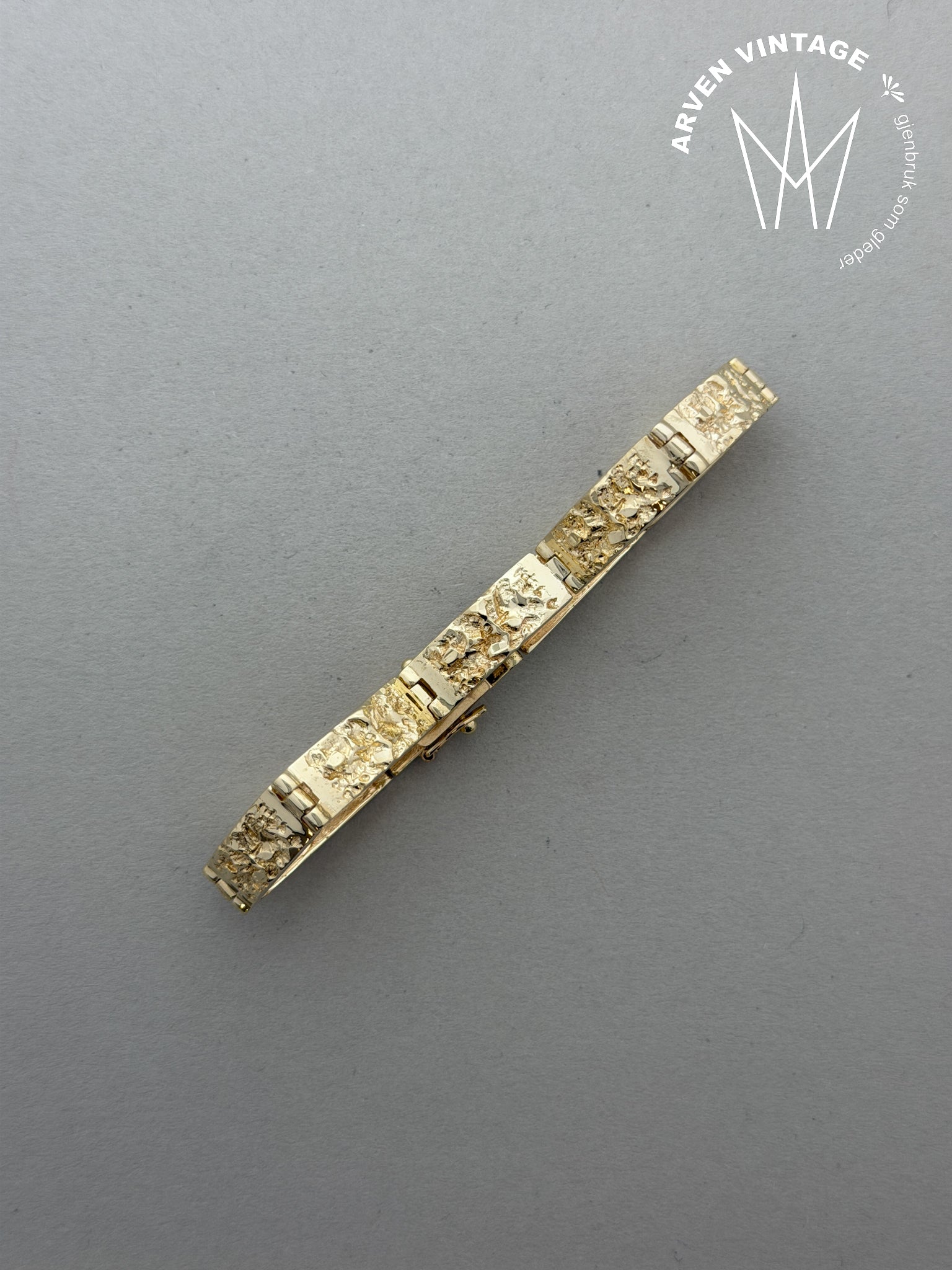 Vintage armbånd gult gull 18cm