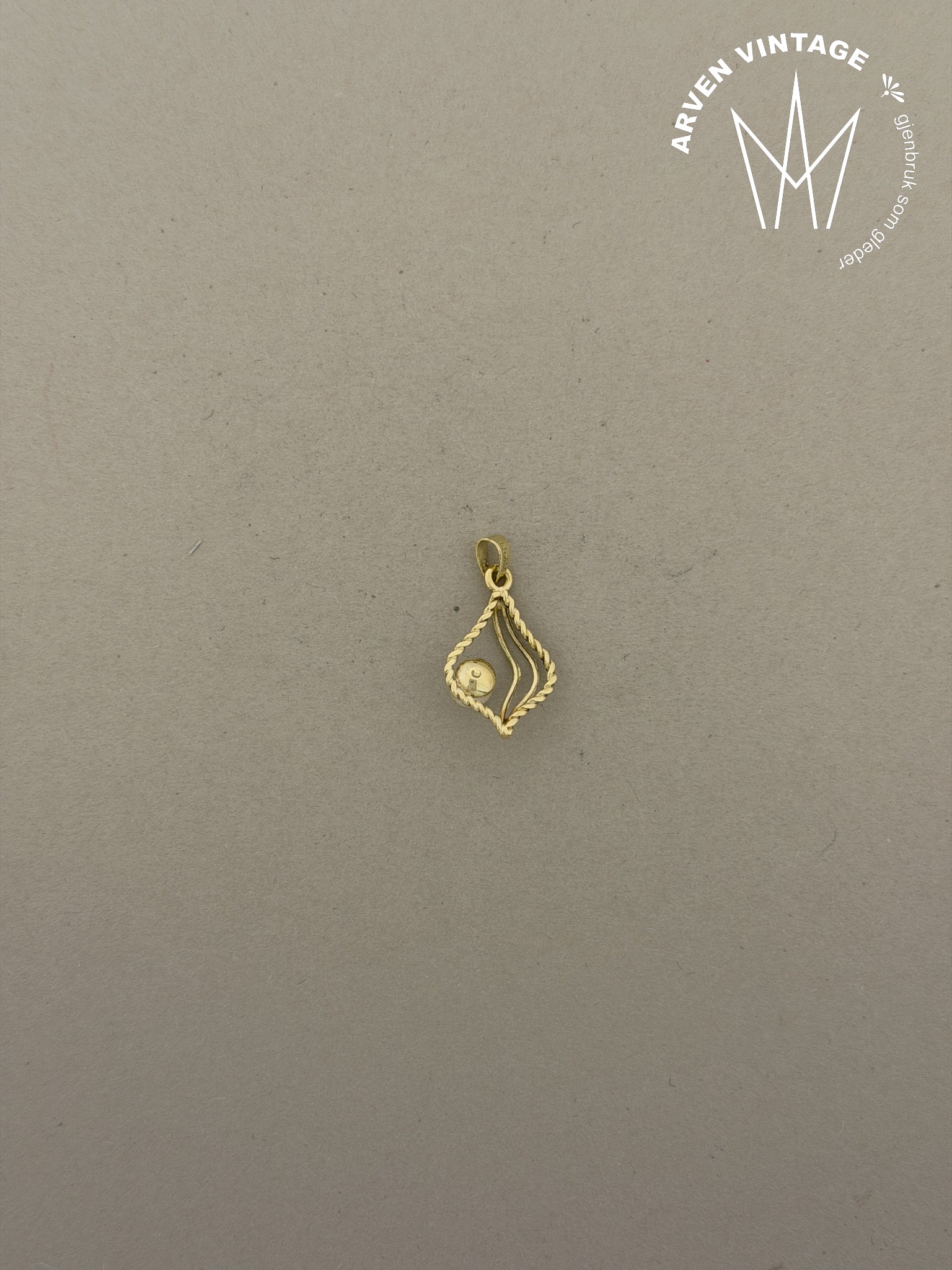 Vintage perleanheng gult gull