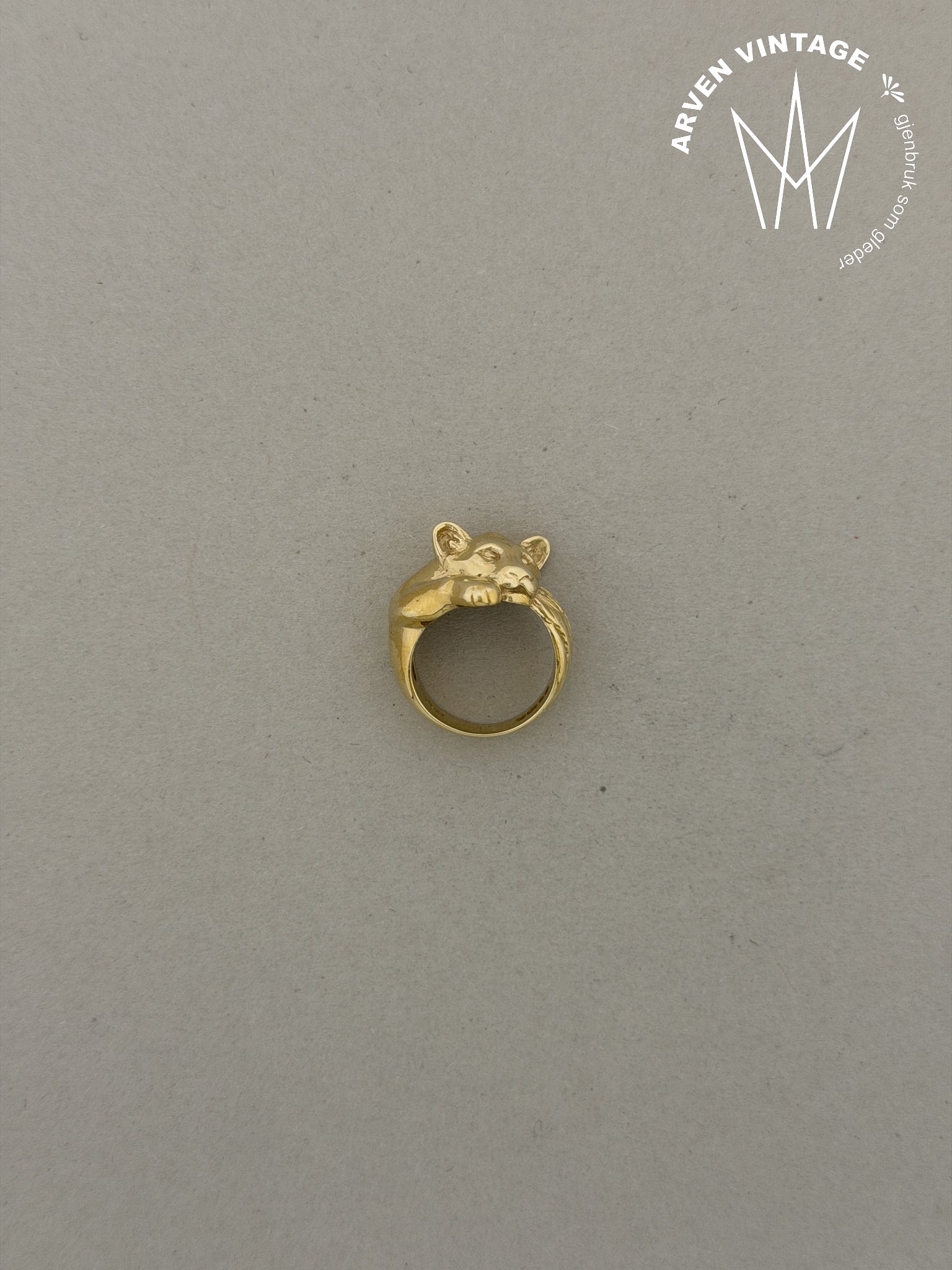 Vintage ring gult gull str 47