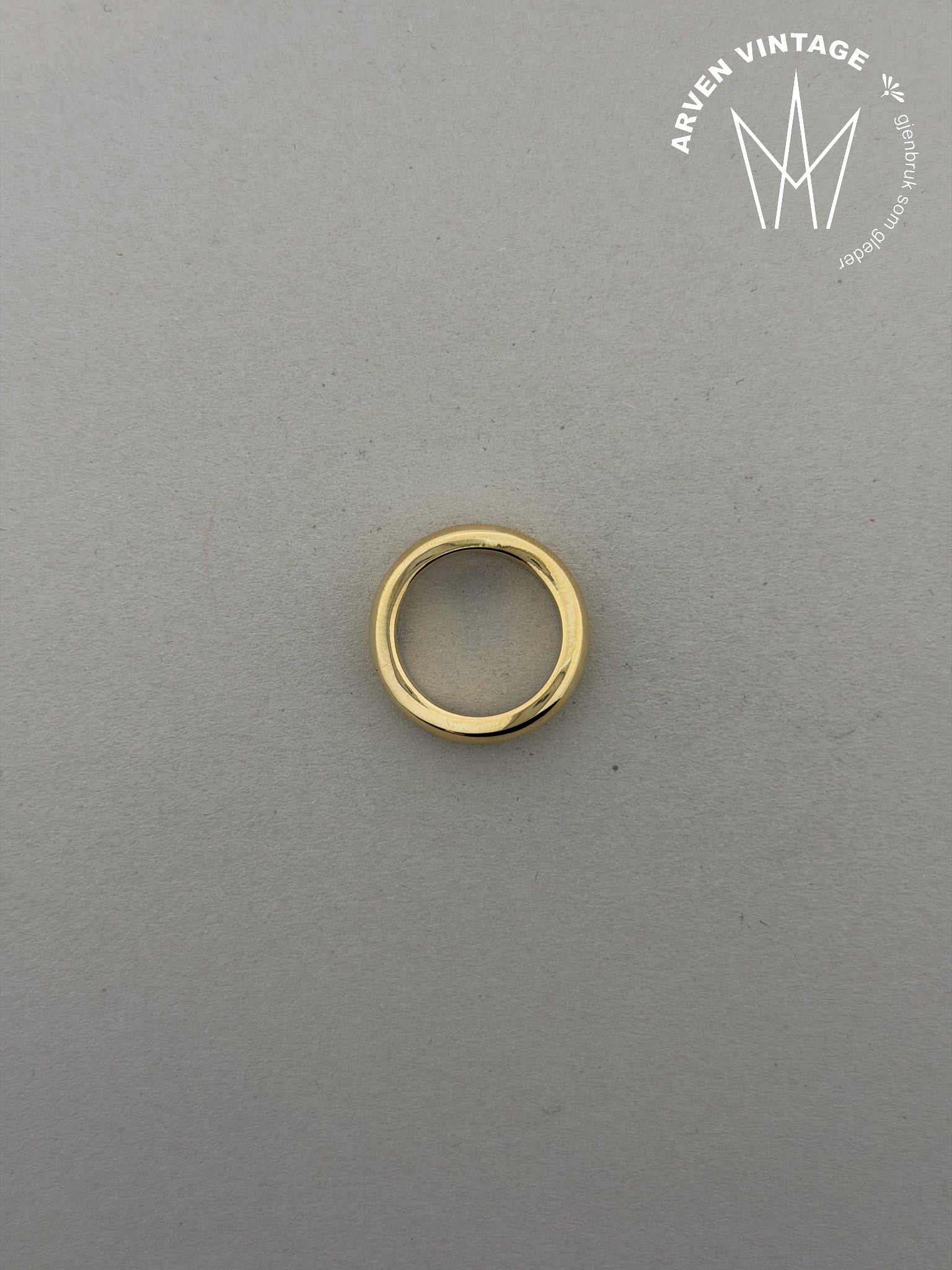 Vintage ring 18K hvitt  gull str 55