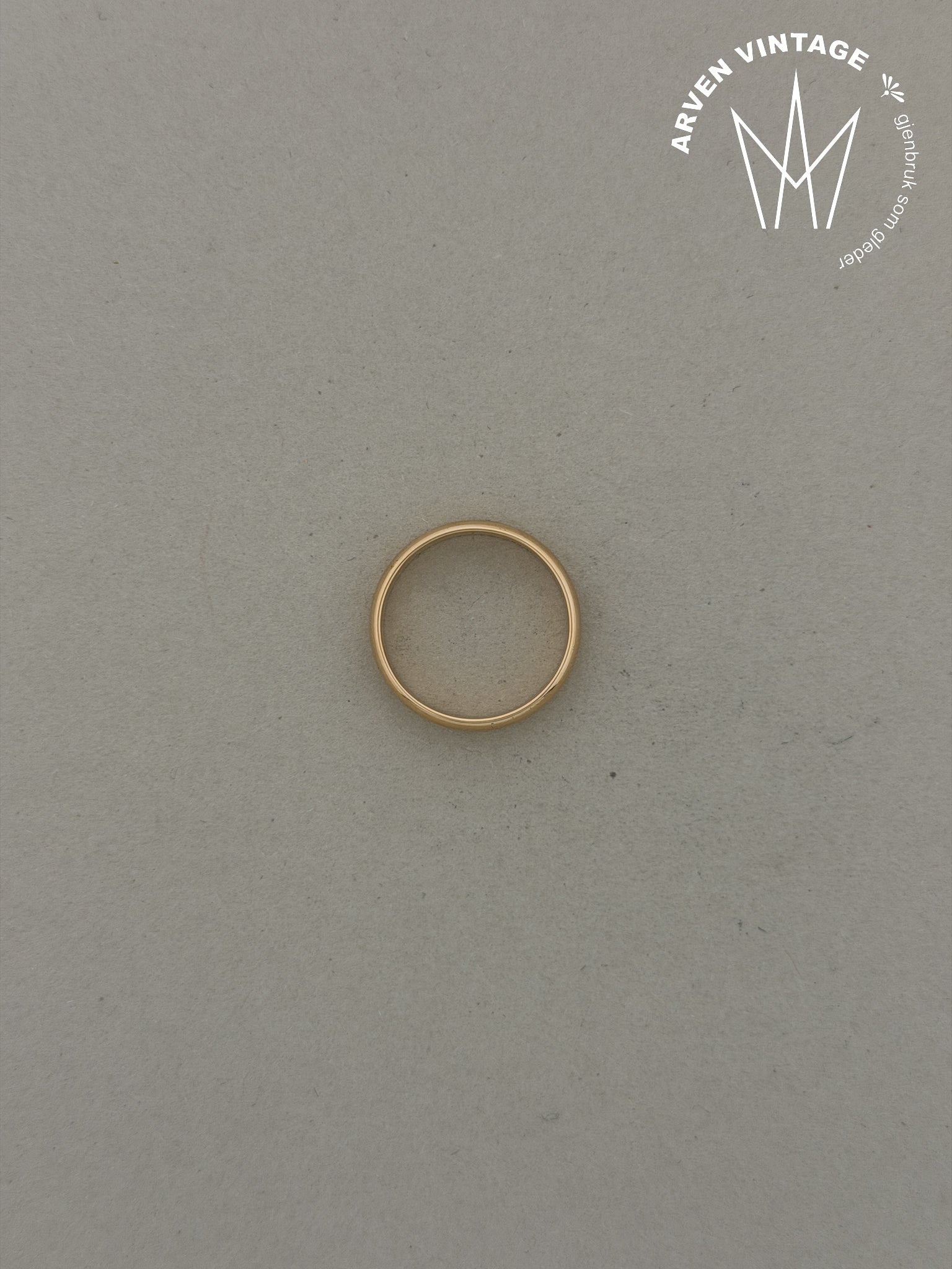 Vintage glatt ring gult gull str 63