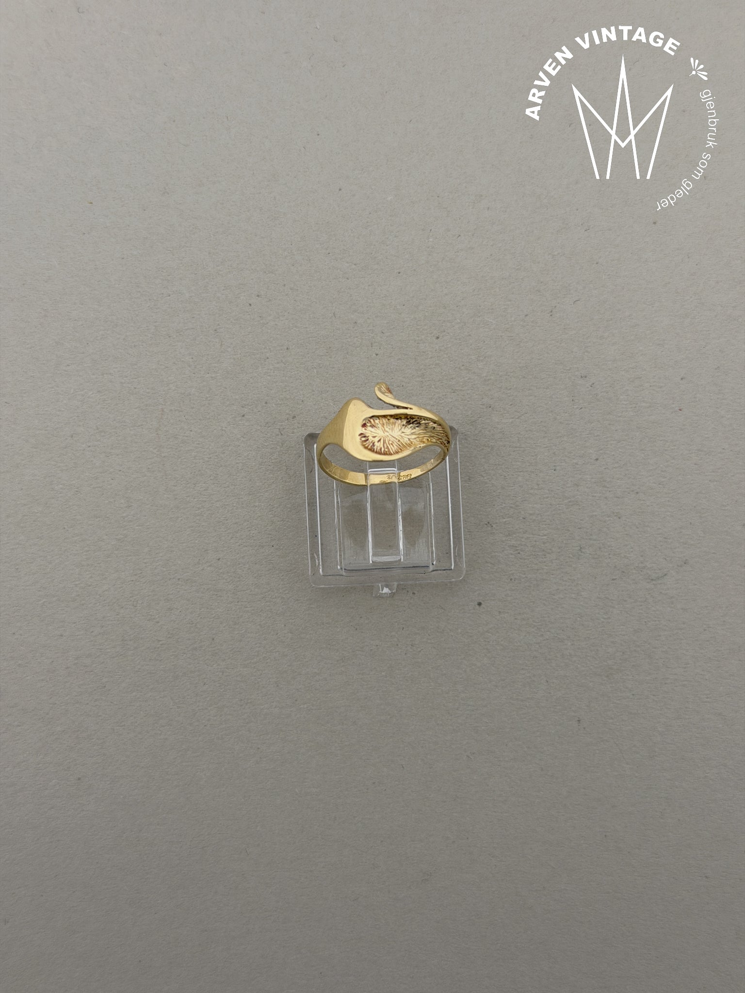 Vintage ring gult gull str 49