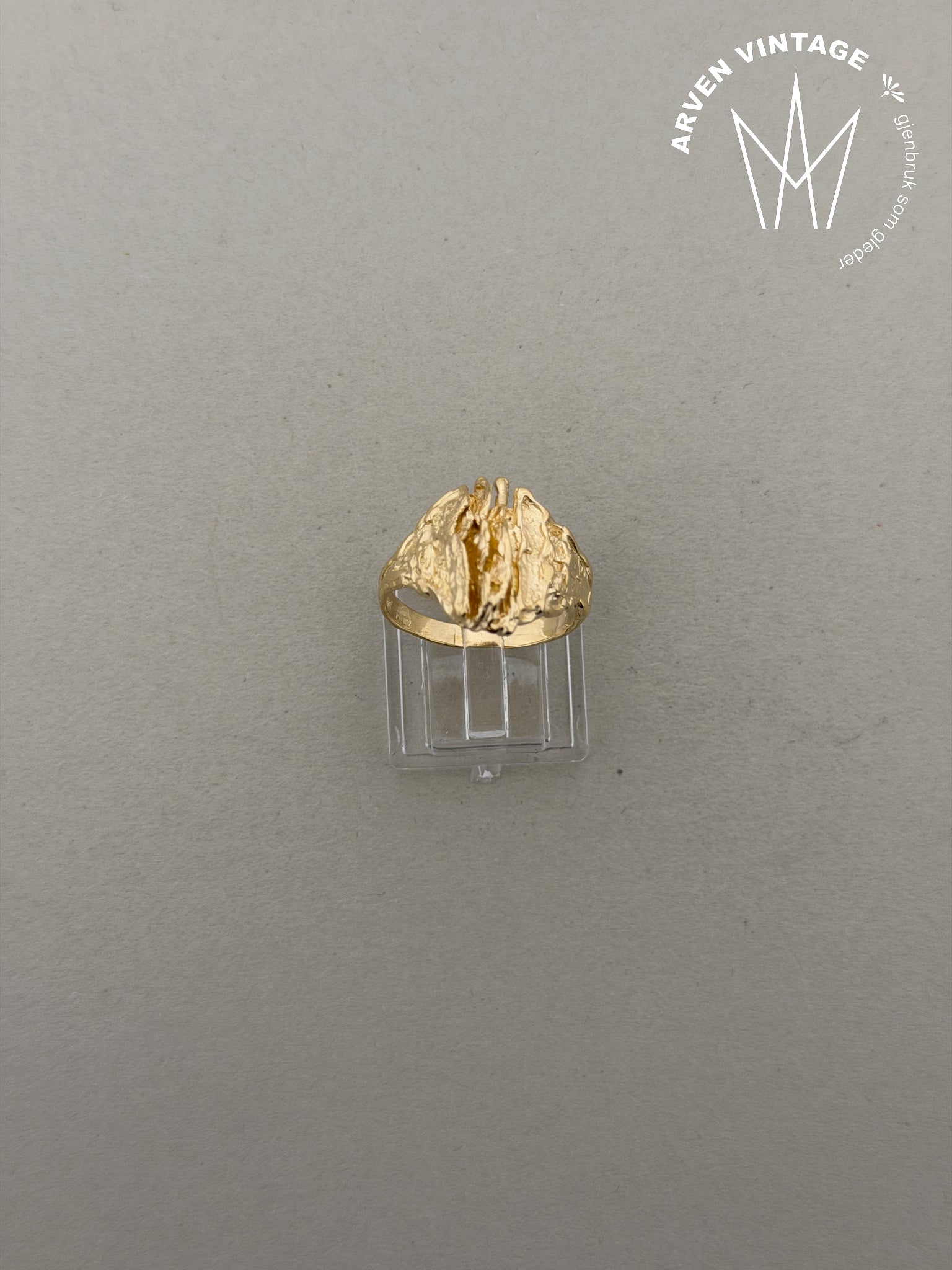 Vintage ring gult gull str 61