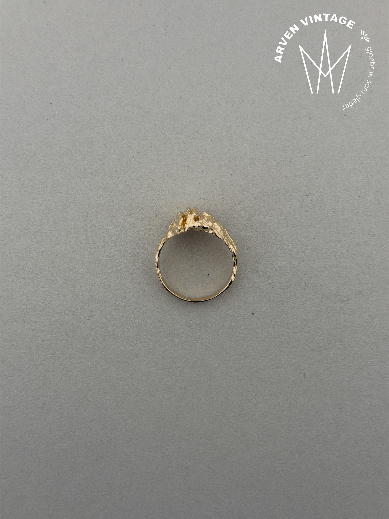 Vintage ring gult gull str 61