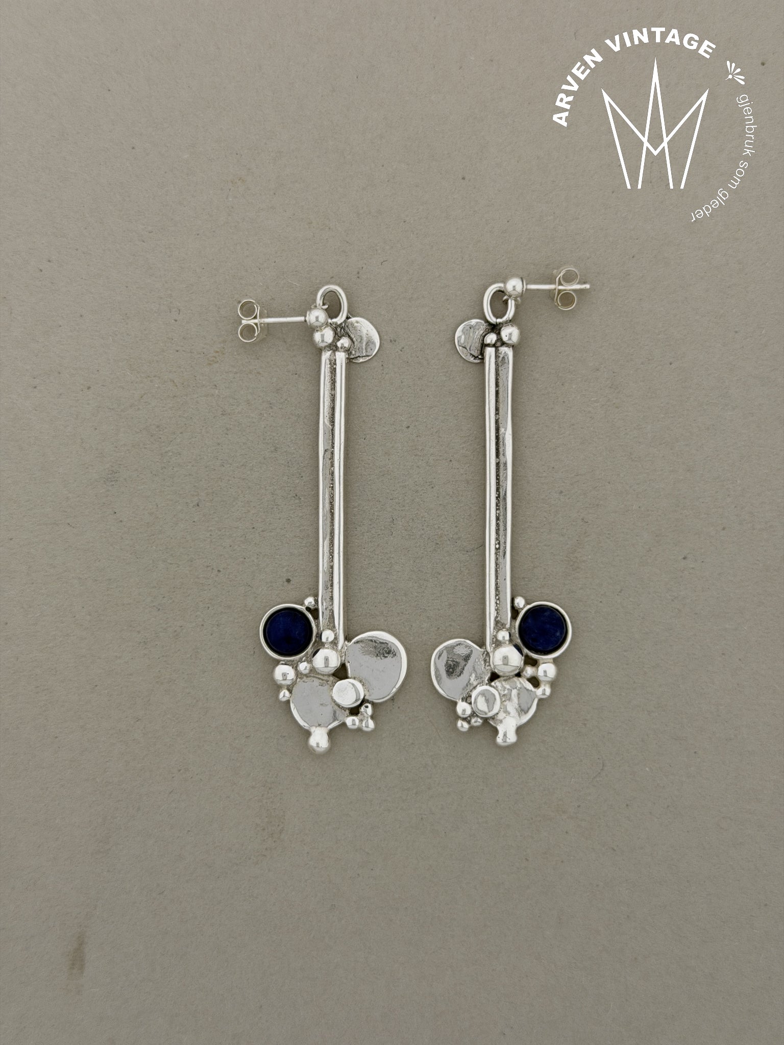 Vintage Eivind Hillestad sølv ørepynt