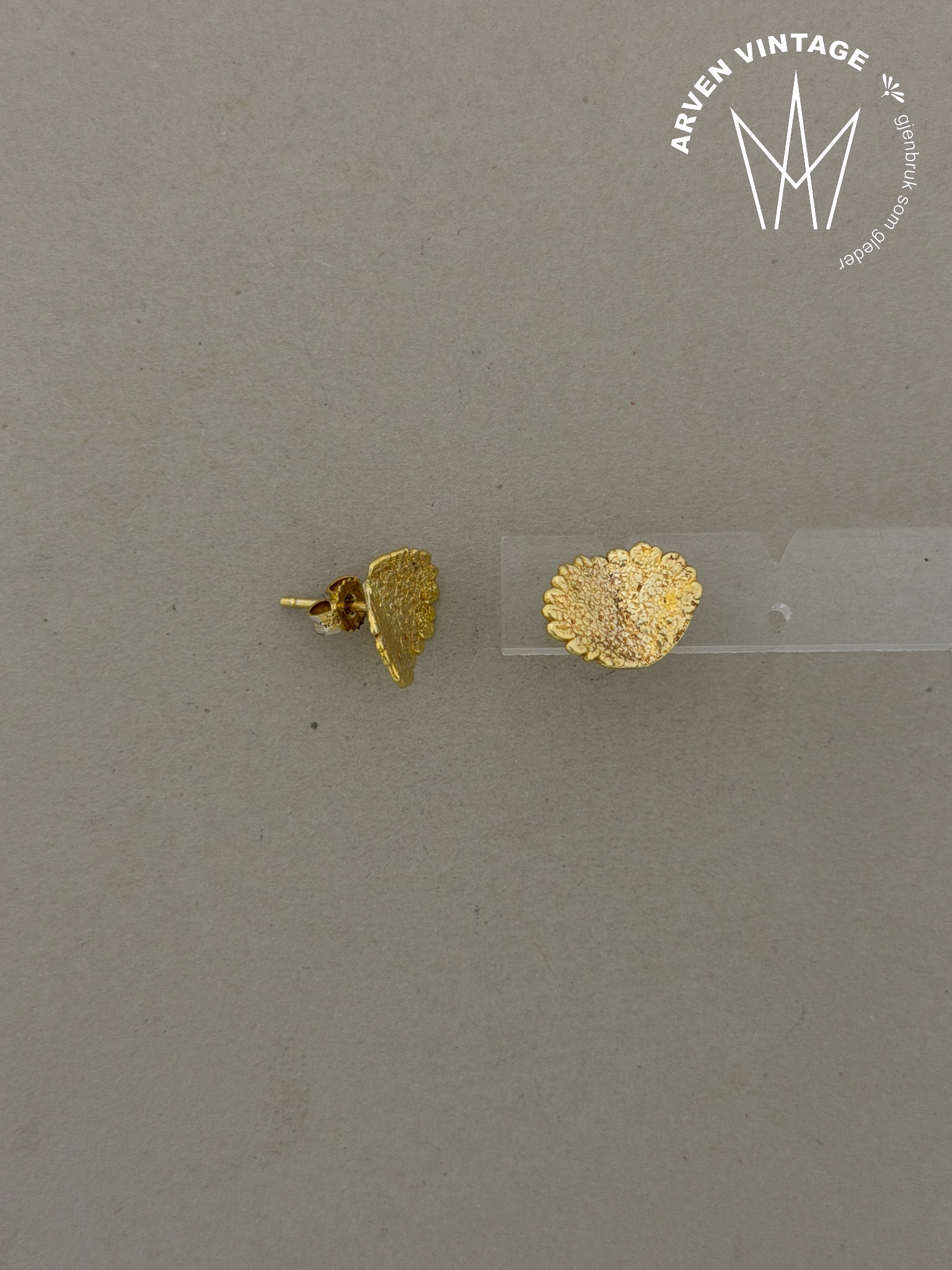 Vintage Flora Danica forgylt sølv ørepynt