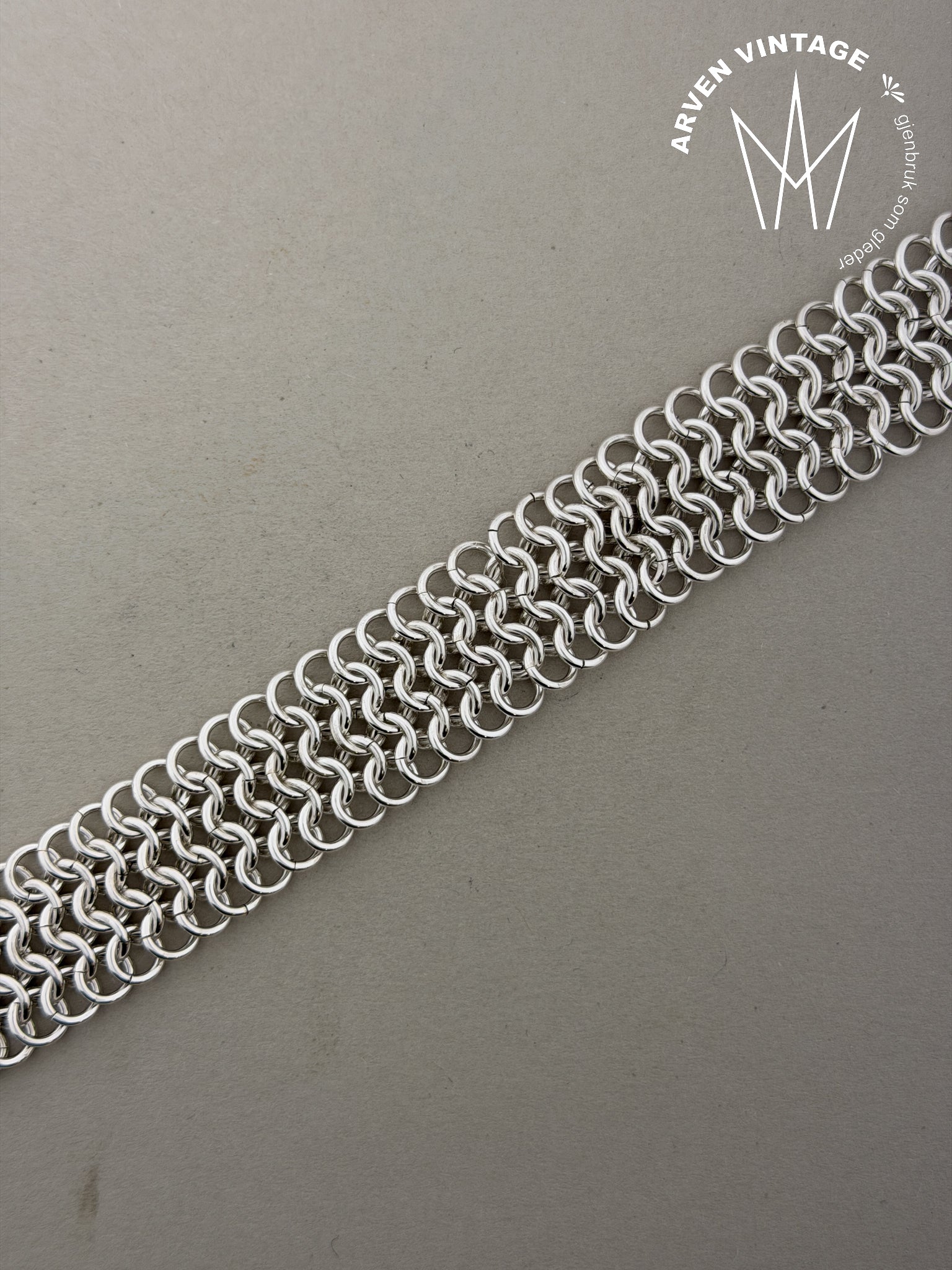 Vintage sølvarmbånd 20cm