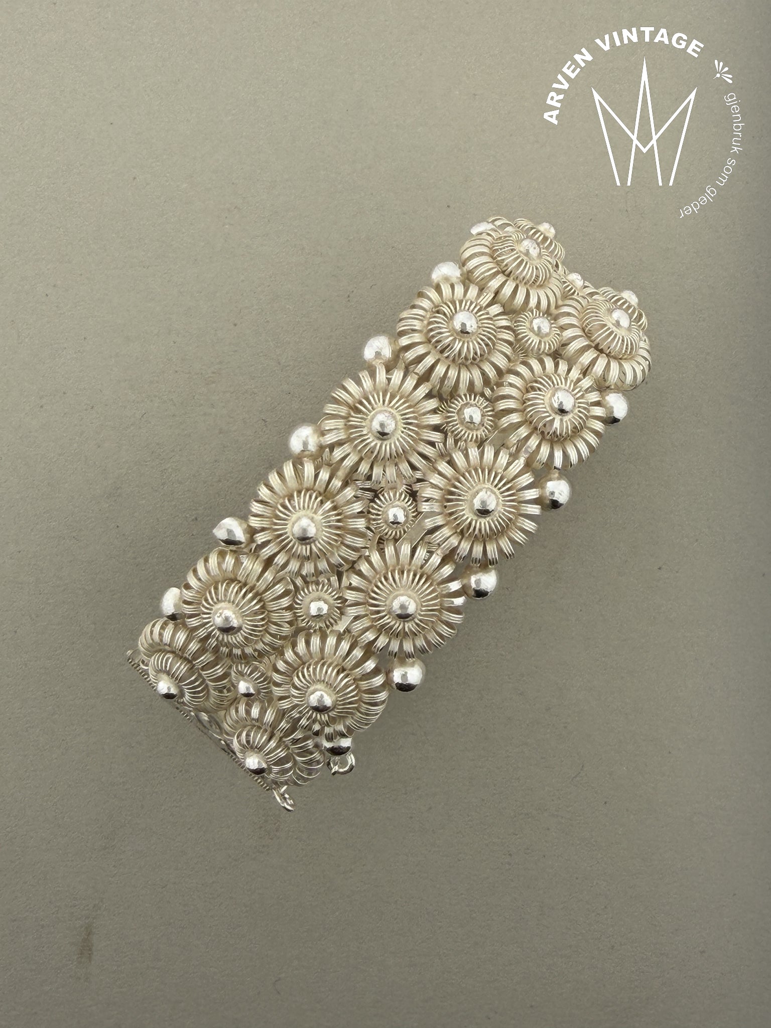 Vintage sølvarmbånd 17cm