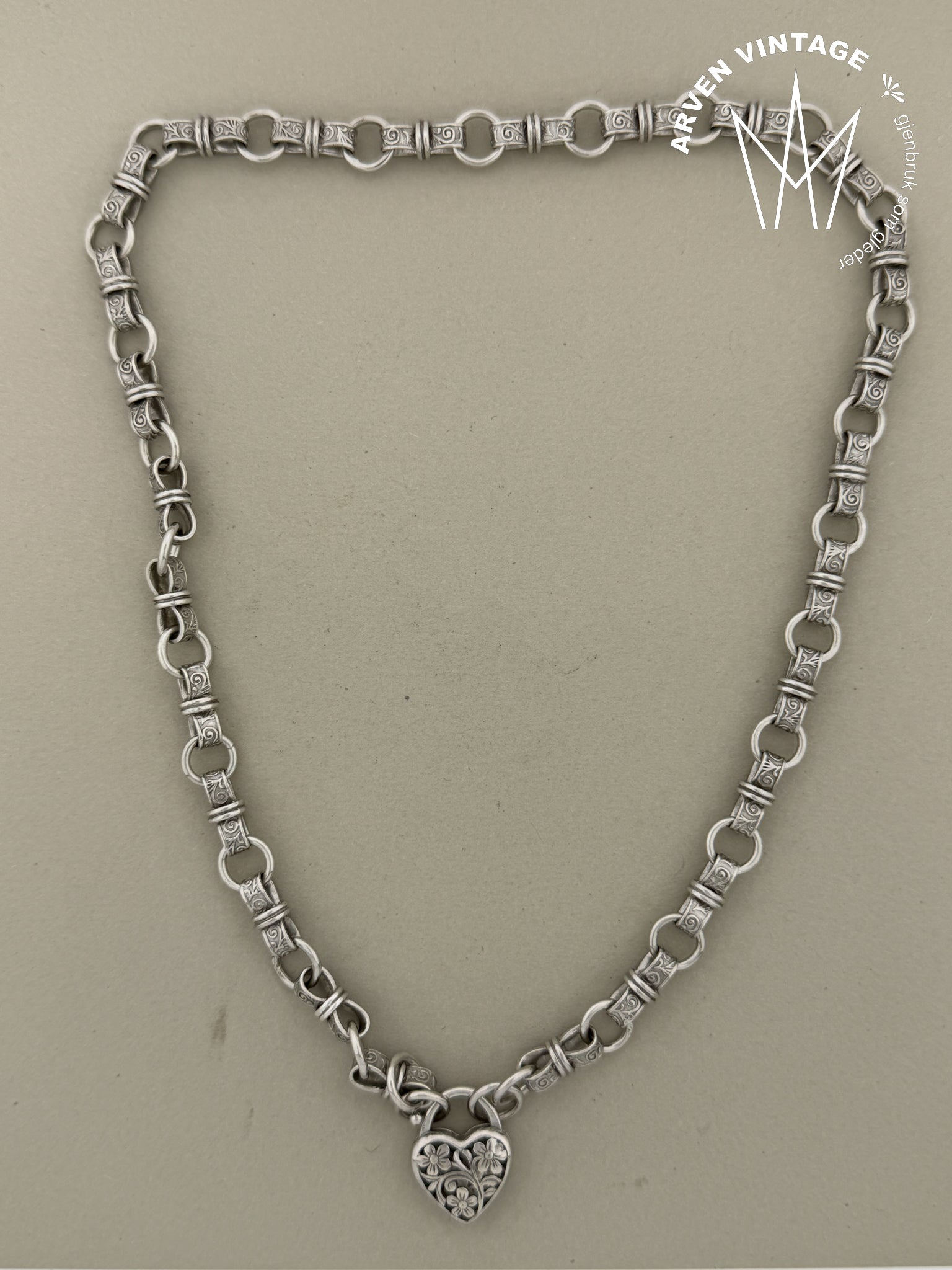 Vintage sølv halskjede 45cm