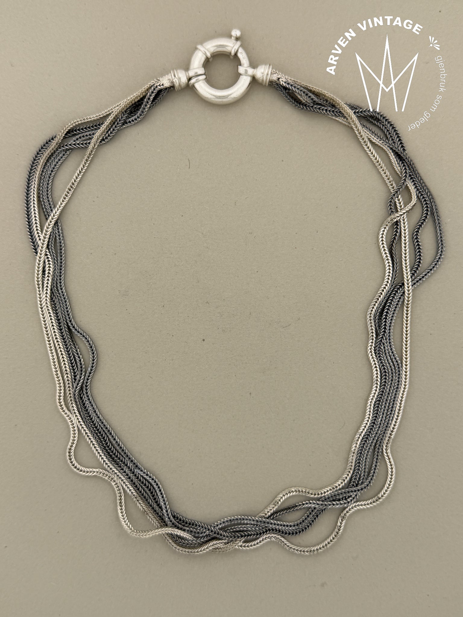 Vintage sølv halskjede 42cm