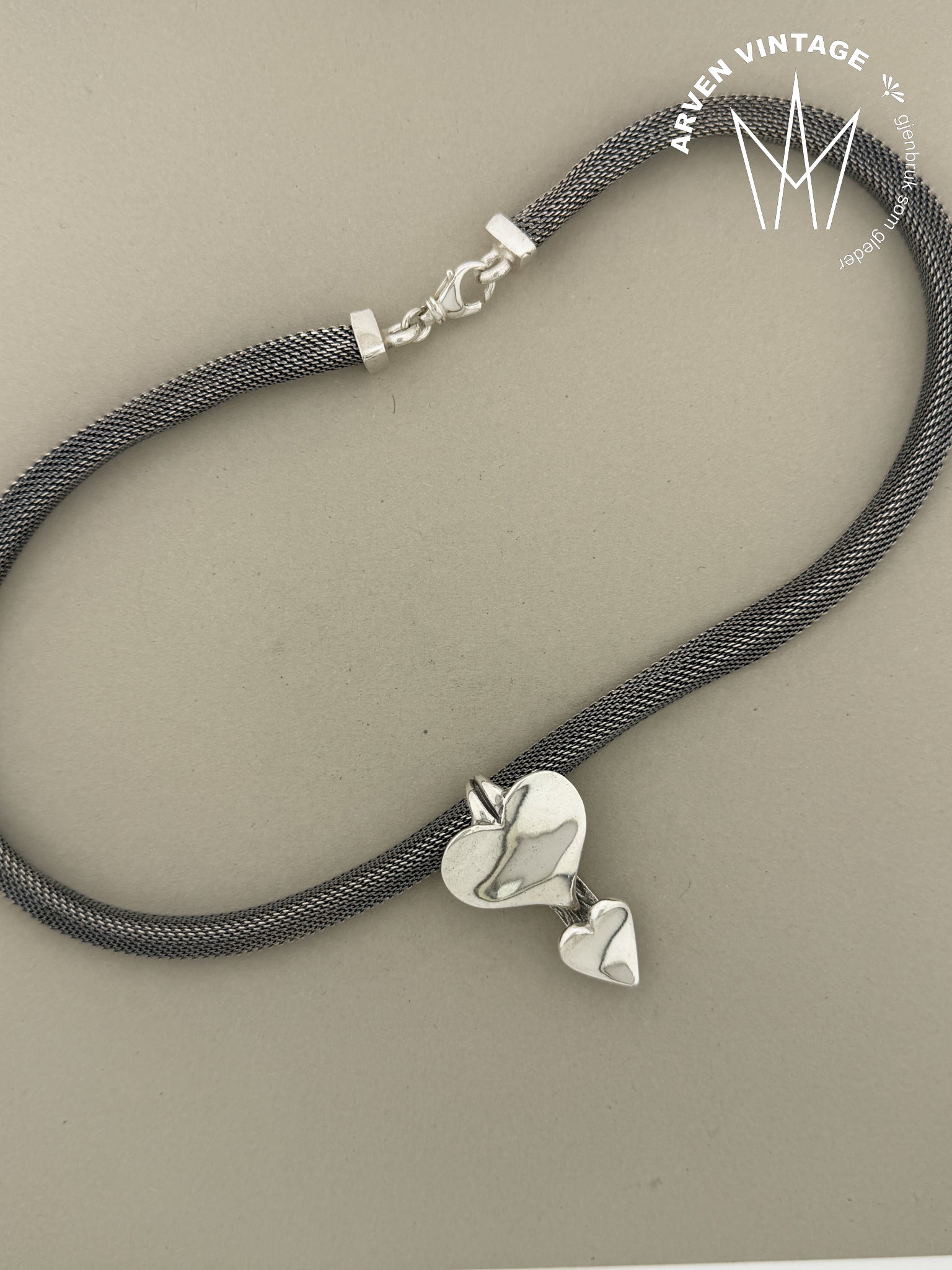 Vintage sølv halssmykke 44cm