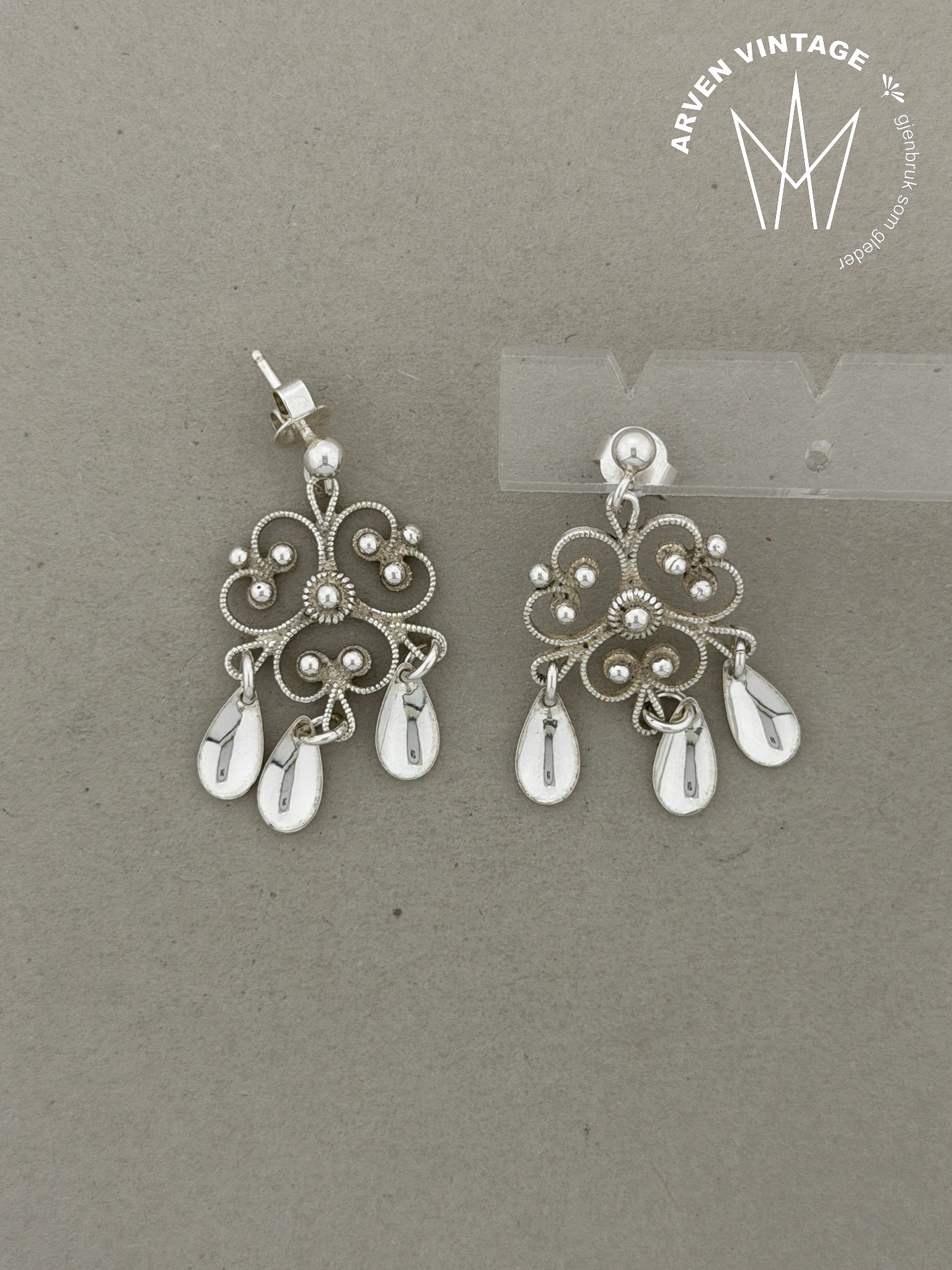 Vintage sølv ørepynt