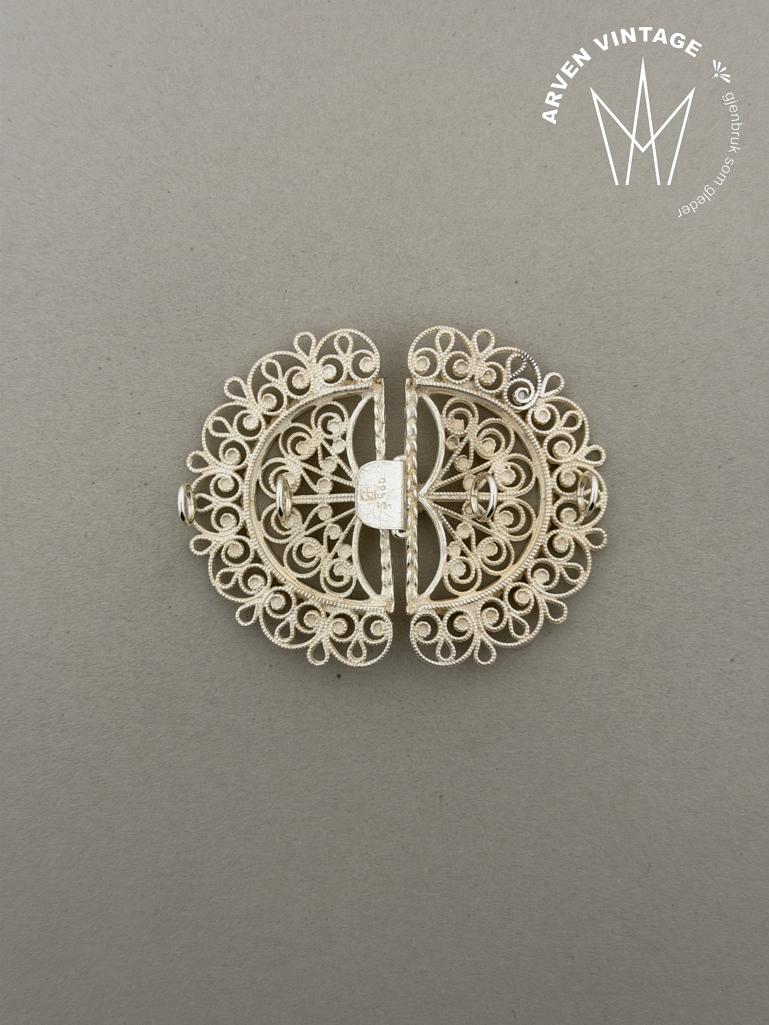 Vintage sølv beltespenne Bergensbunad