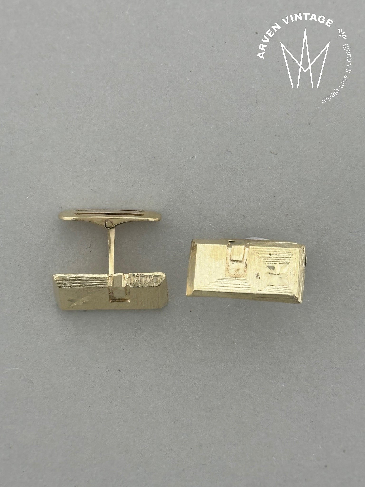 Vintage mansjettknapper gult gull