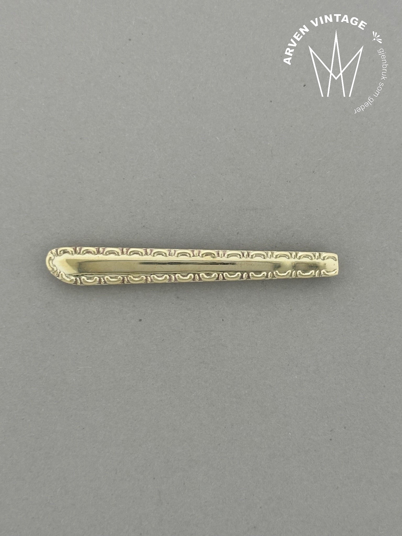 Vintage slipsnål gult gull