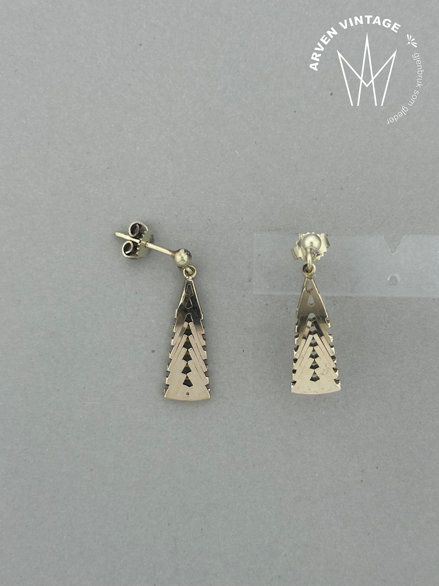 Vintage ørepynt gult gull