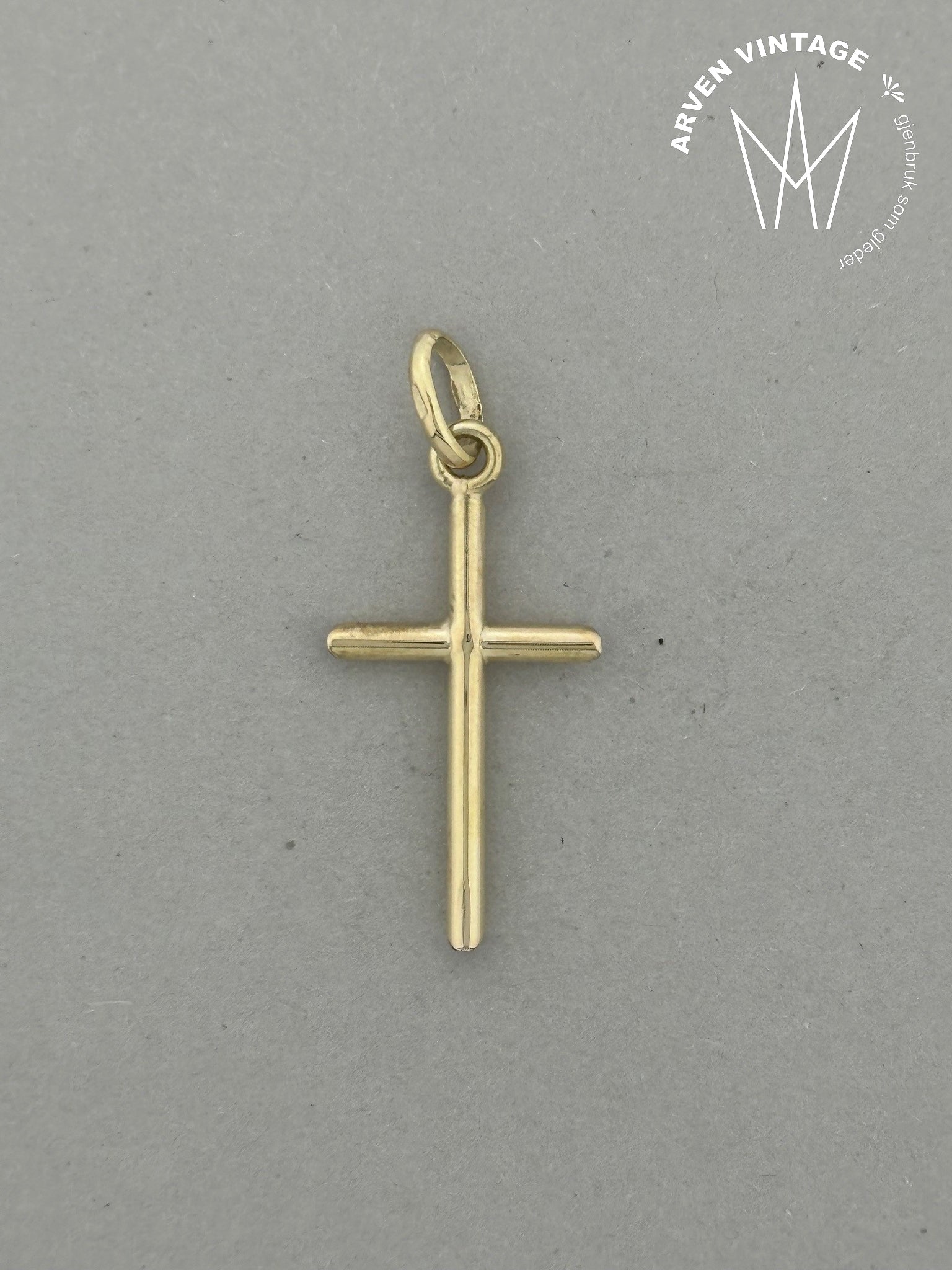 Vintage korsanheng i 18K gult gull