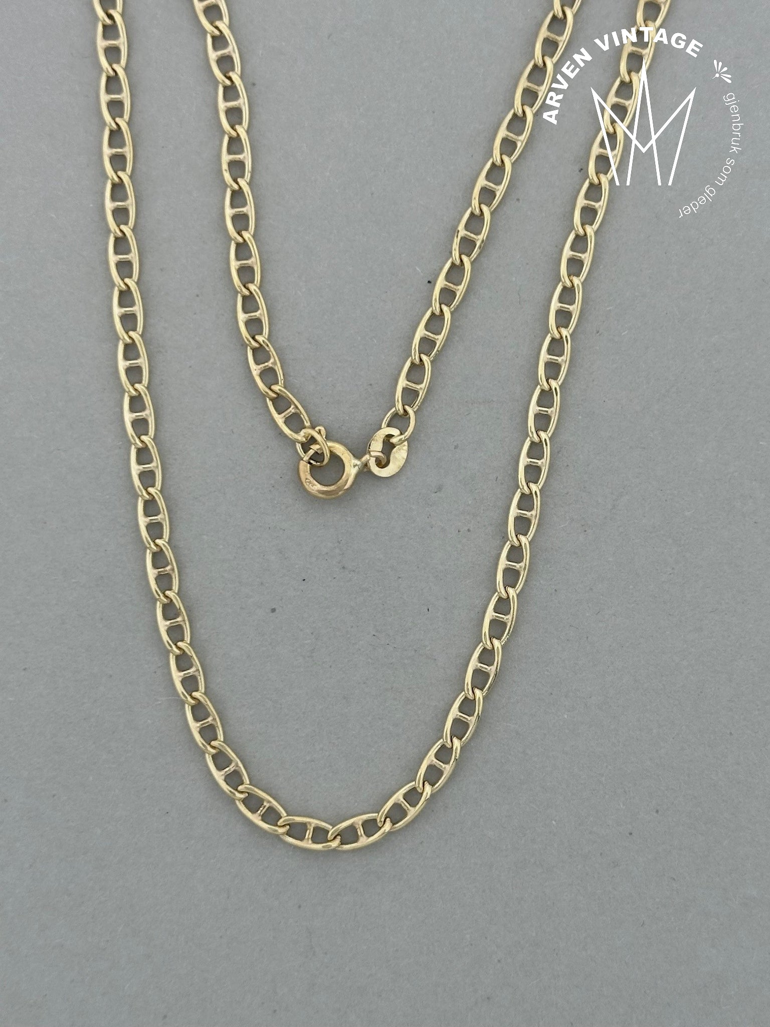 Vintage halskjede i 18K gult gull 60cm