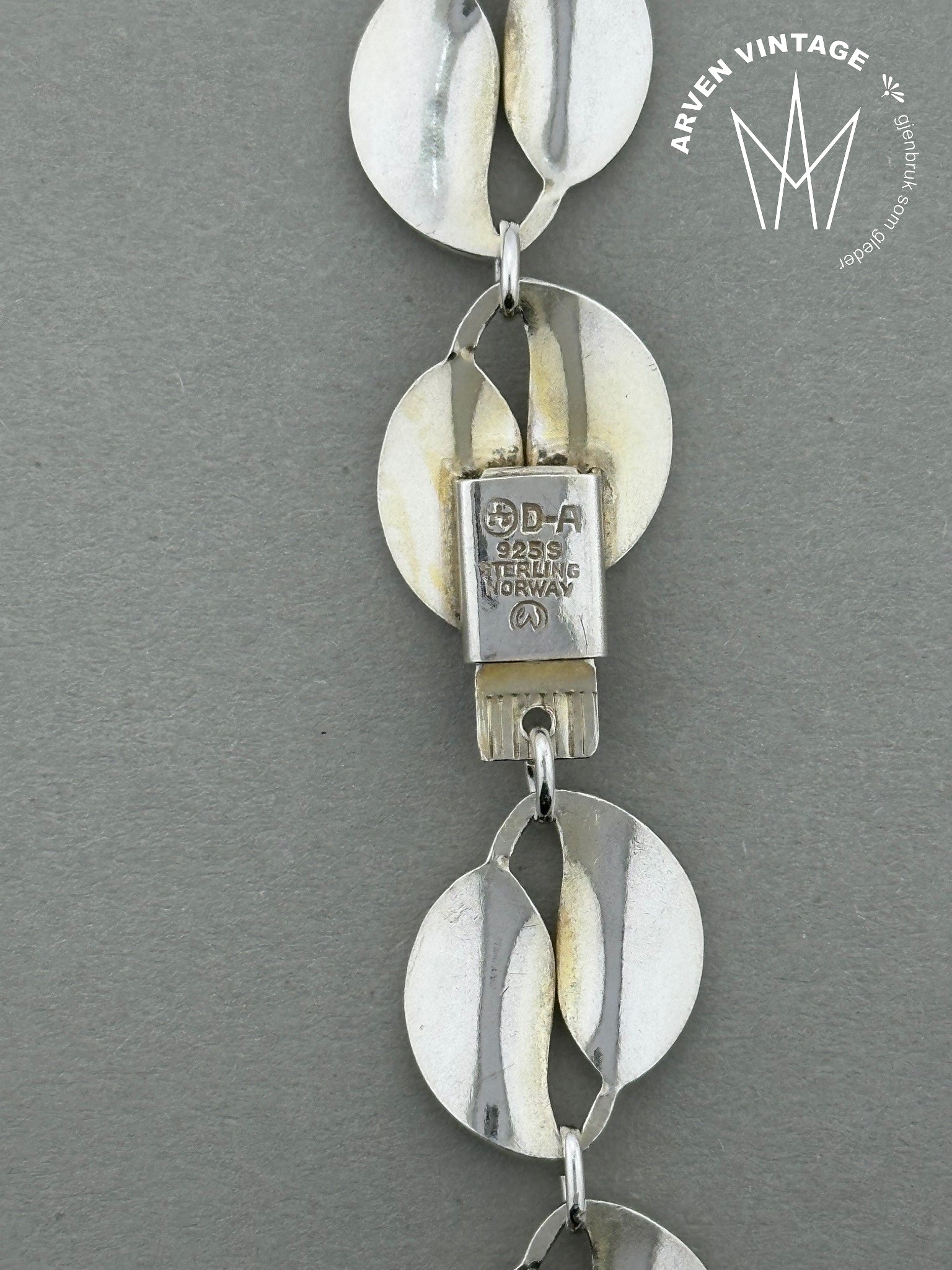 Vintage sølv emalje halssmykke