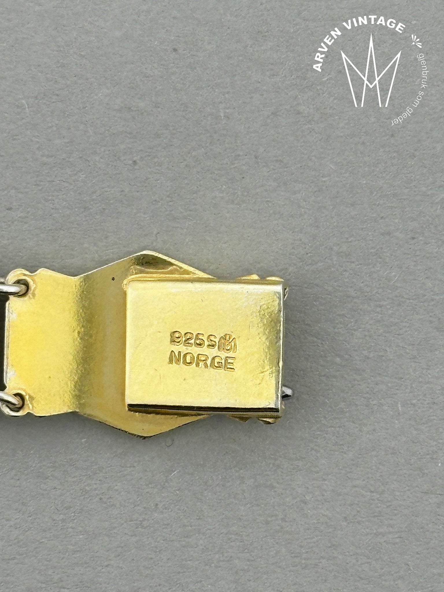 Vintage forgylt sølv emalje armbånd