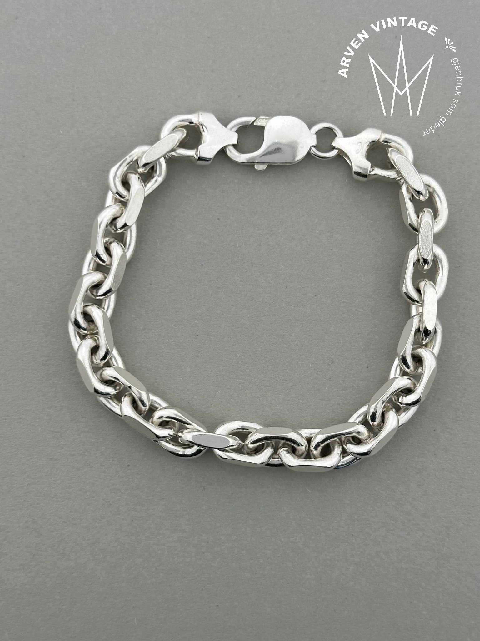 Vintage sølv armbånd 18cm