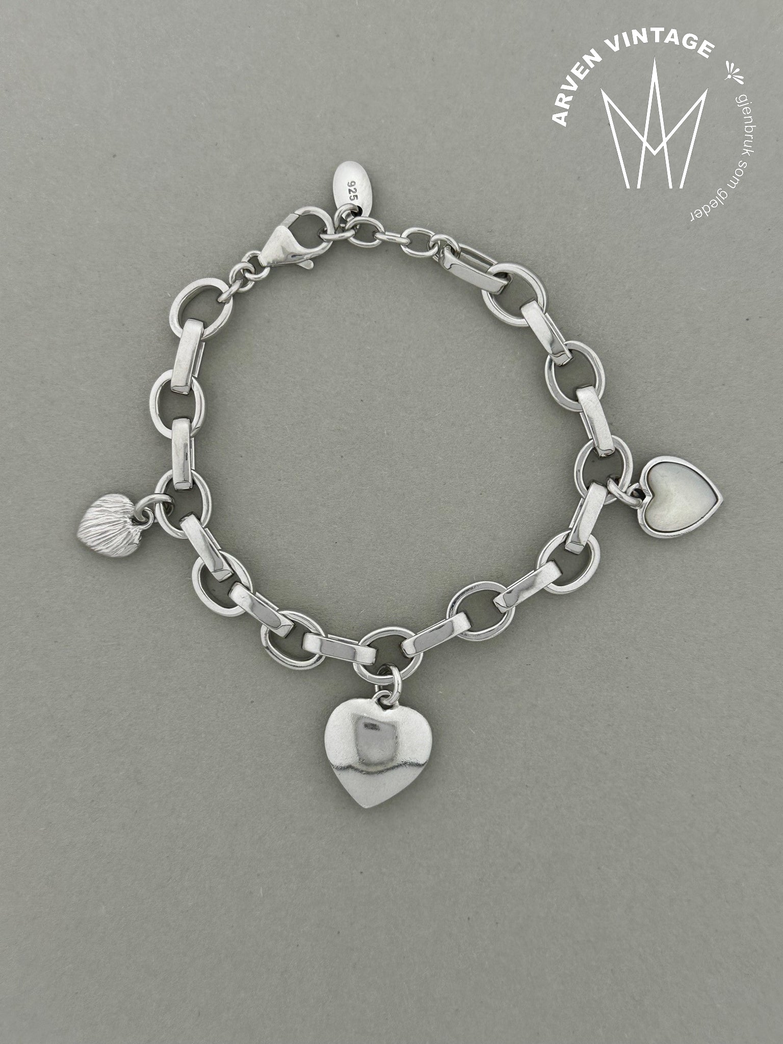 Vintage sølv armbånd 18cm