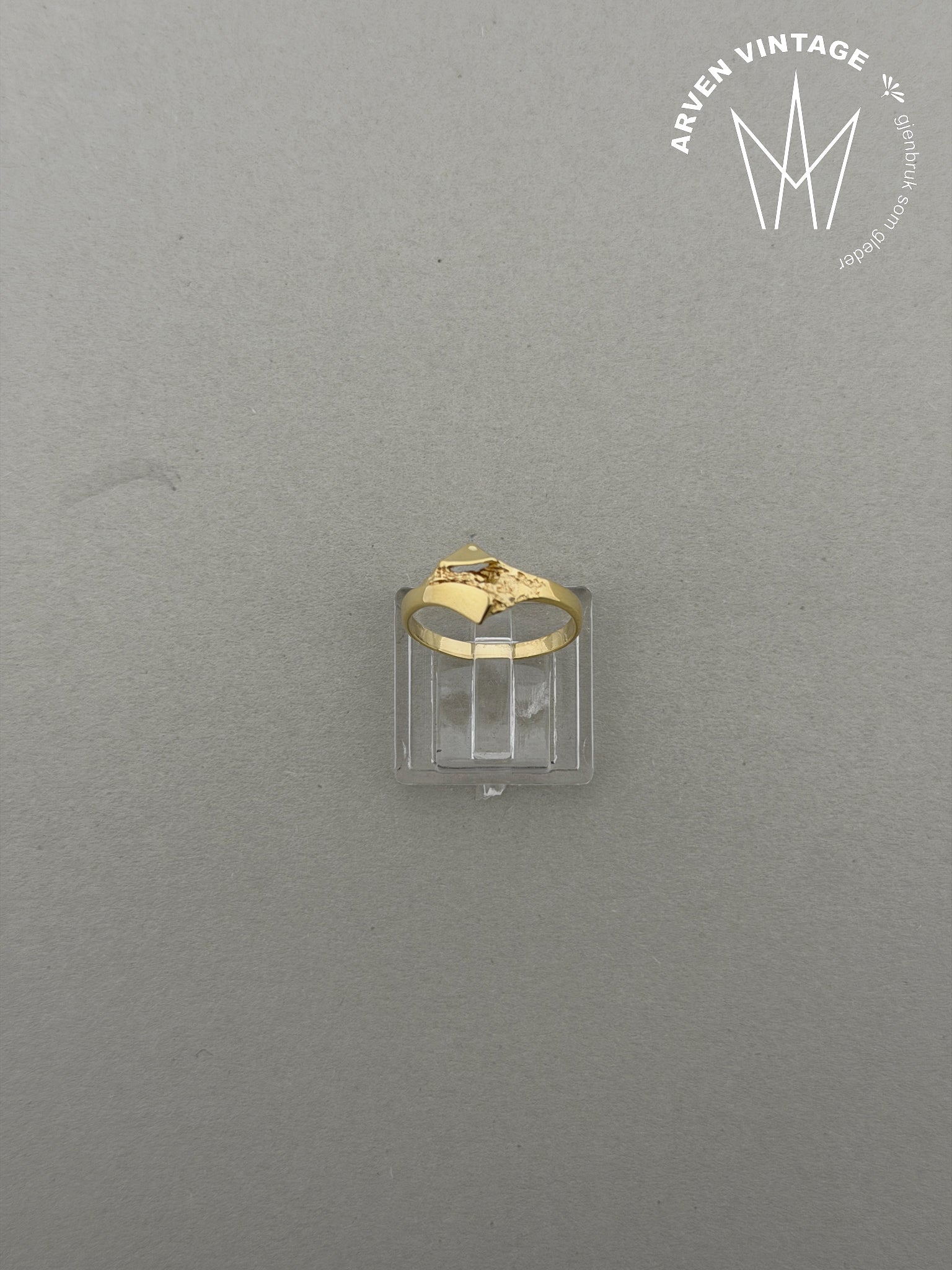 Vintage ring gult gull str 53