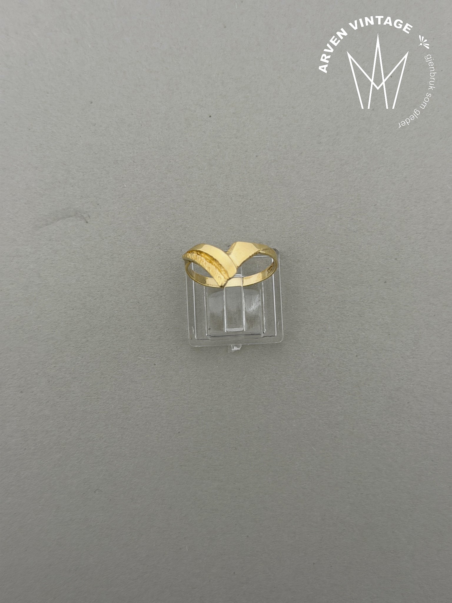 Vintage ring gult gull str 57