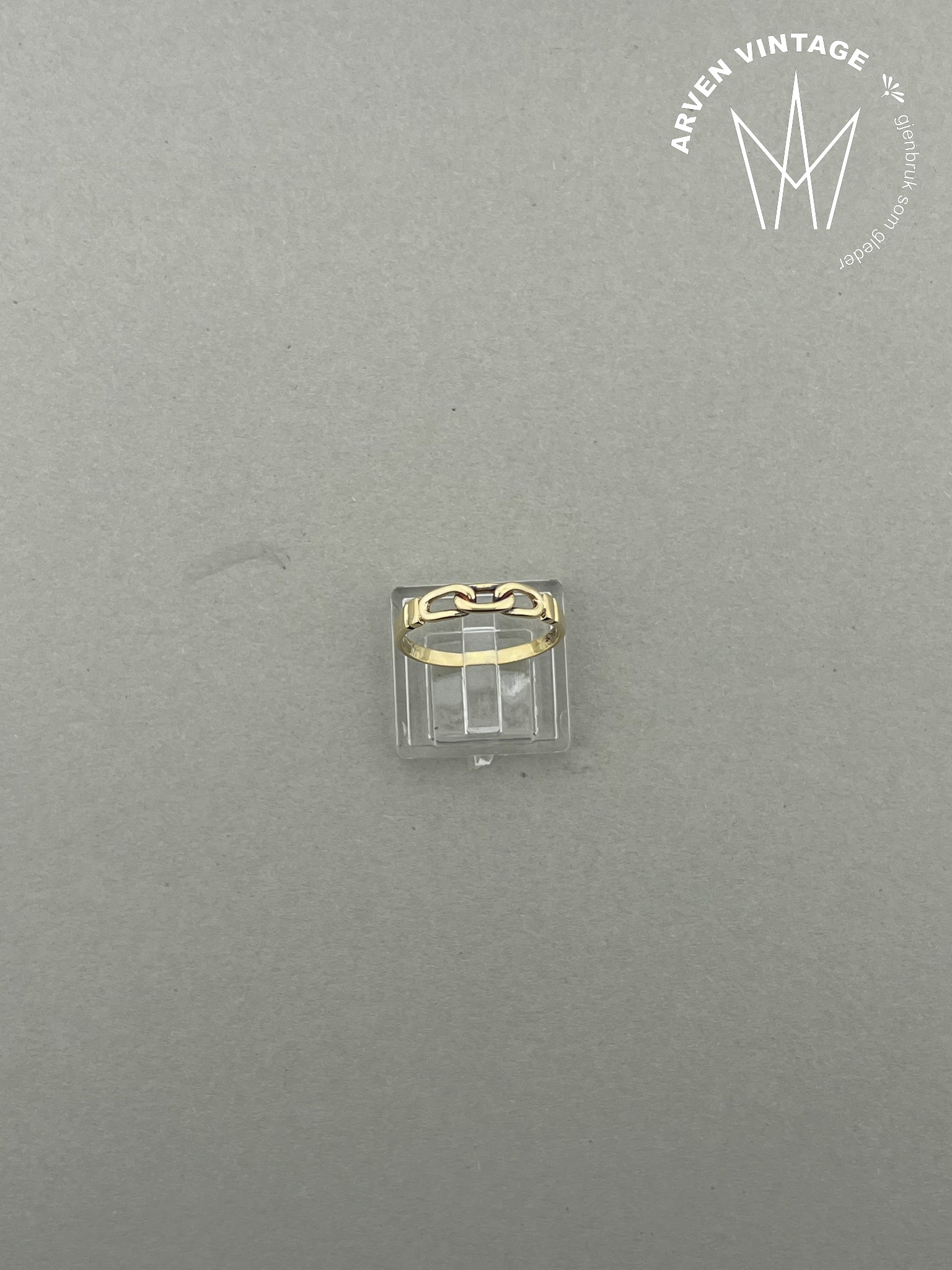 Vintage ring gult gull str 57