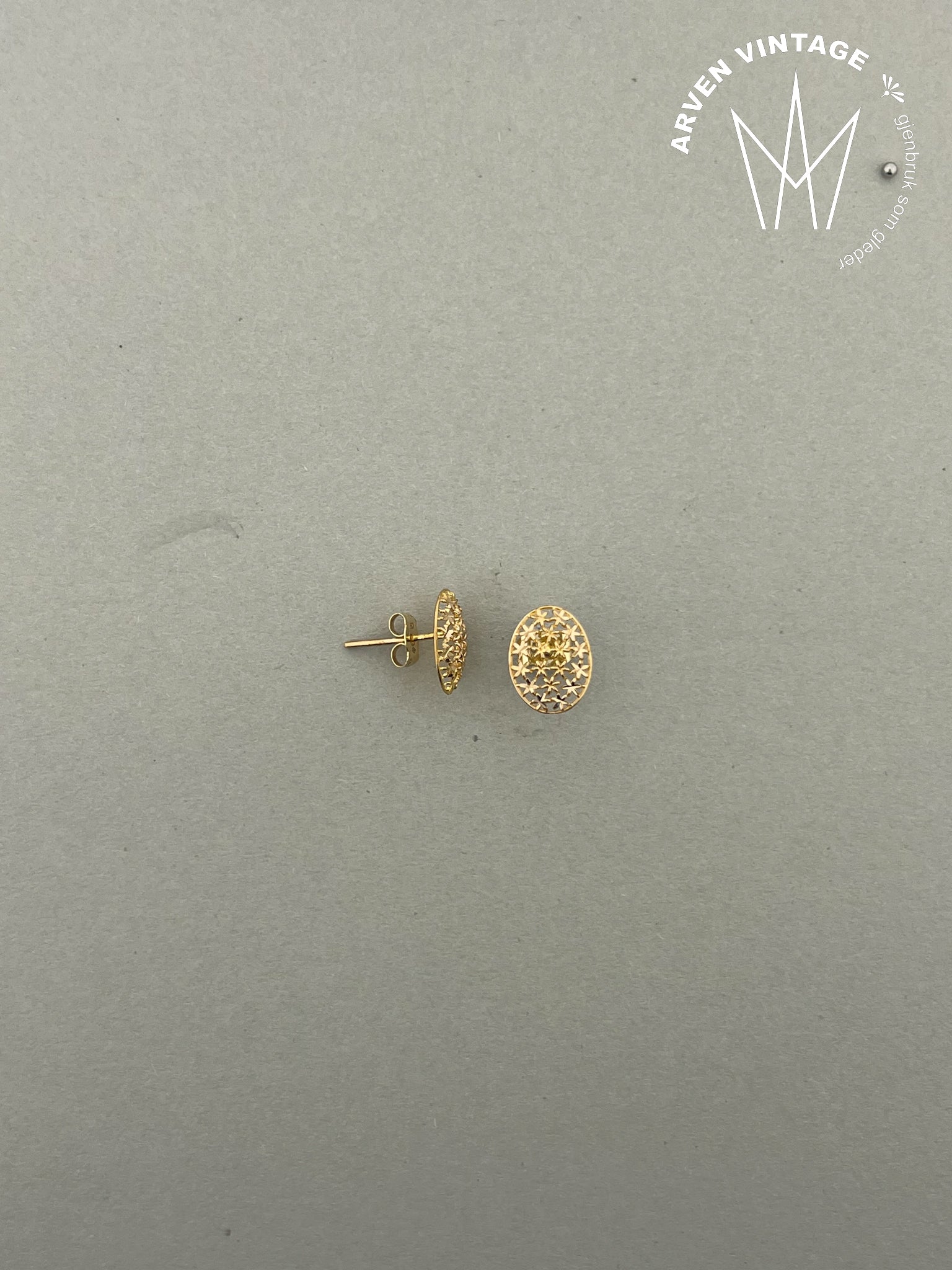 Vintage ørepynt 21K gult gull