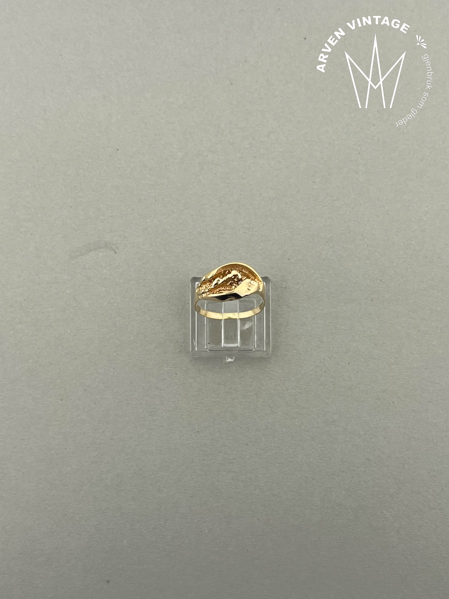 Vintage ring gult gull str 55